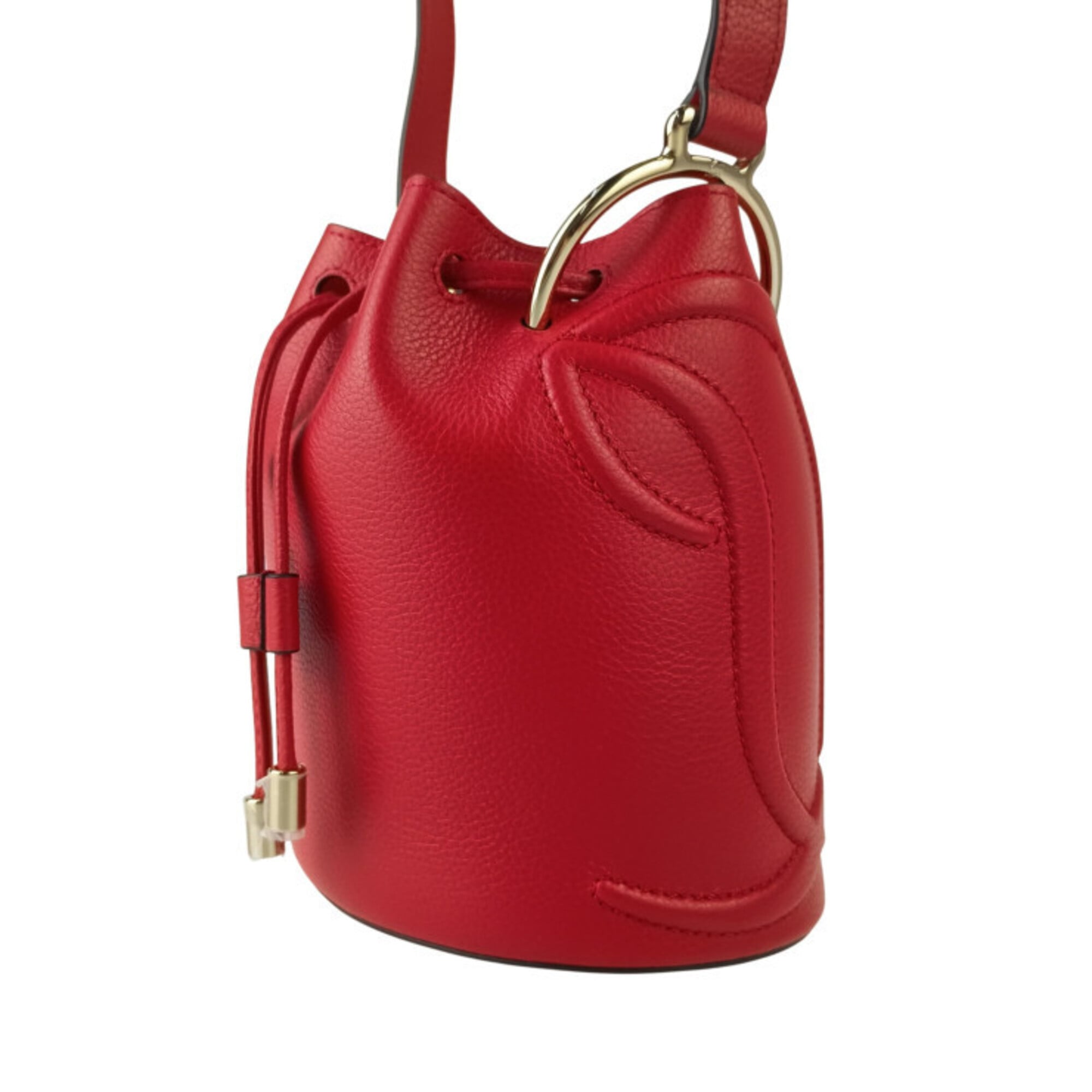 Christian Louboutin Red Color Leather Shoulder Bag (Pre-Owned)