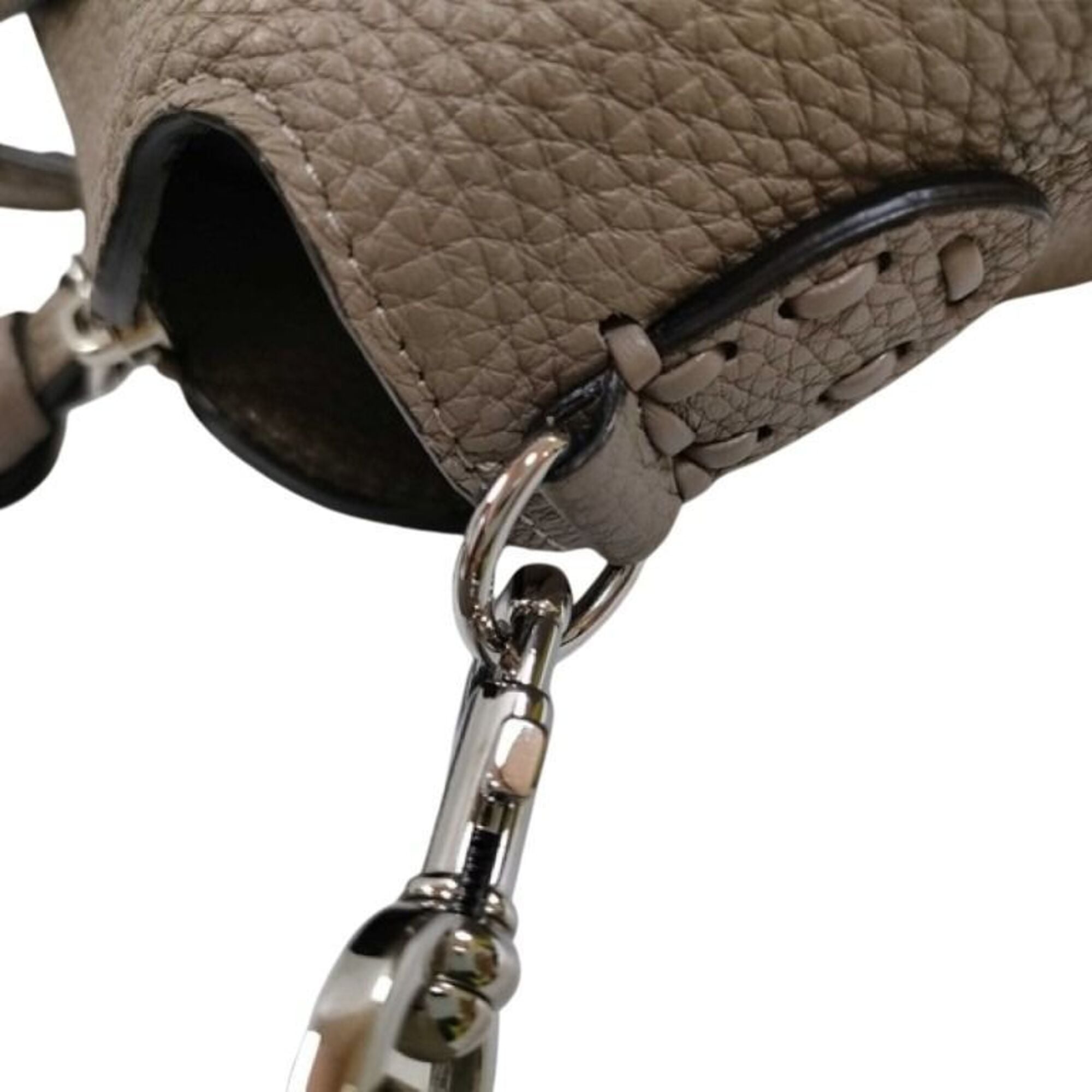 Fendi By The Way Grayish Leather Handbag Shoulder Bag (Pre-Owned)