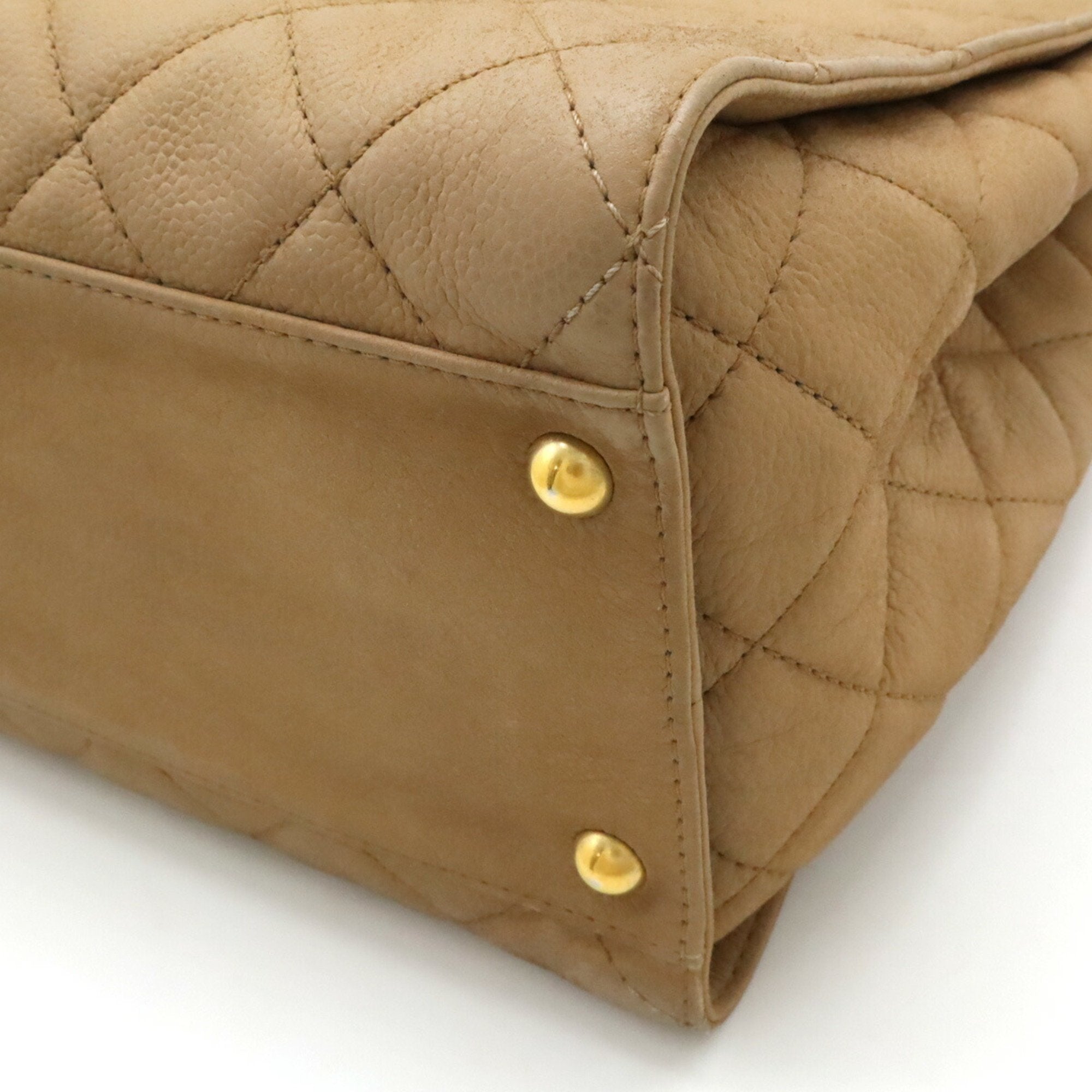 Chanel Beige Caviar Leather Shoulder Bag Tote Bag (Pre-Owned)