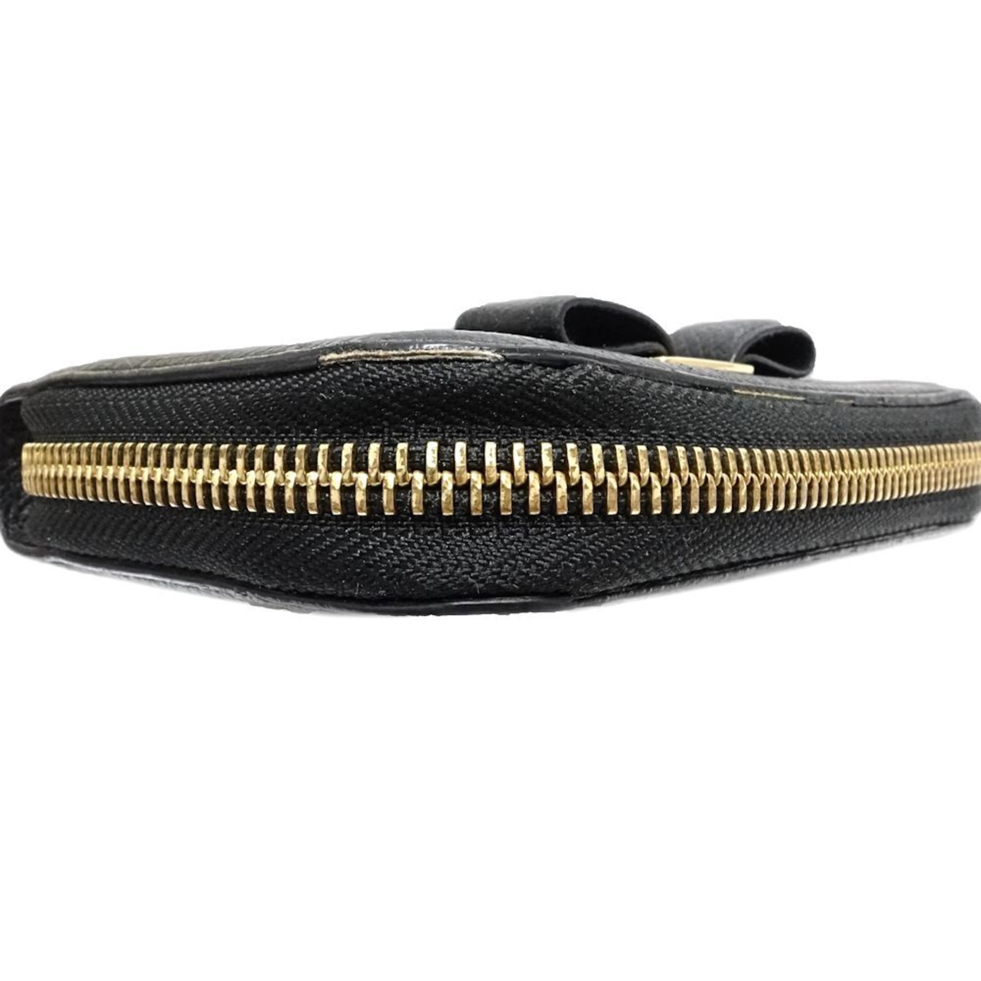 Salvatore Ferragamo Black Leather Coin Purse/Coin Case (Pre-Owned)