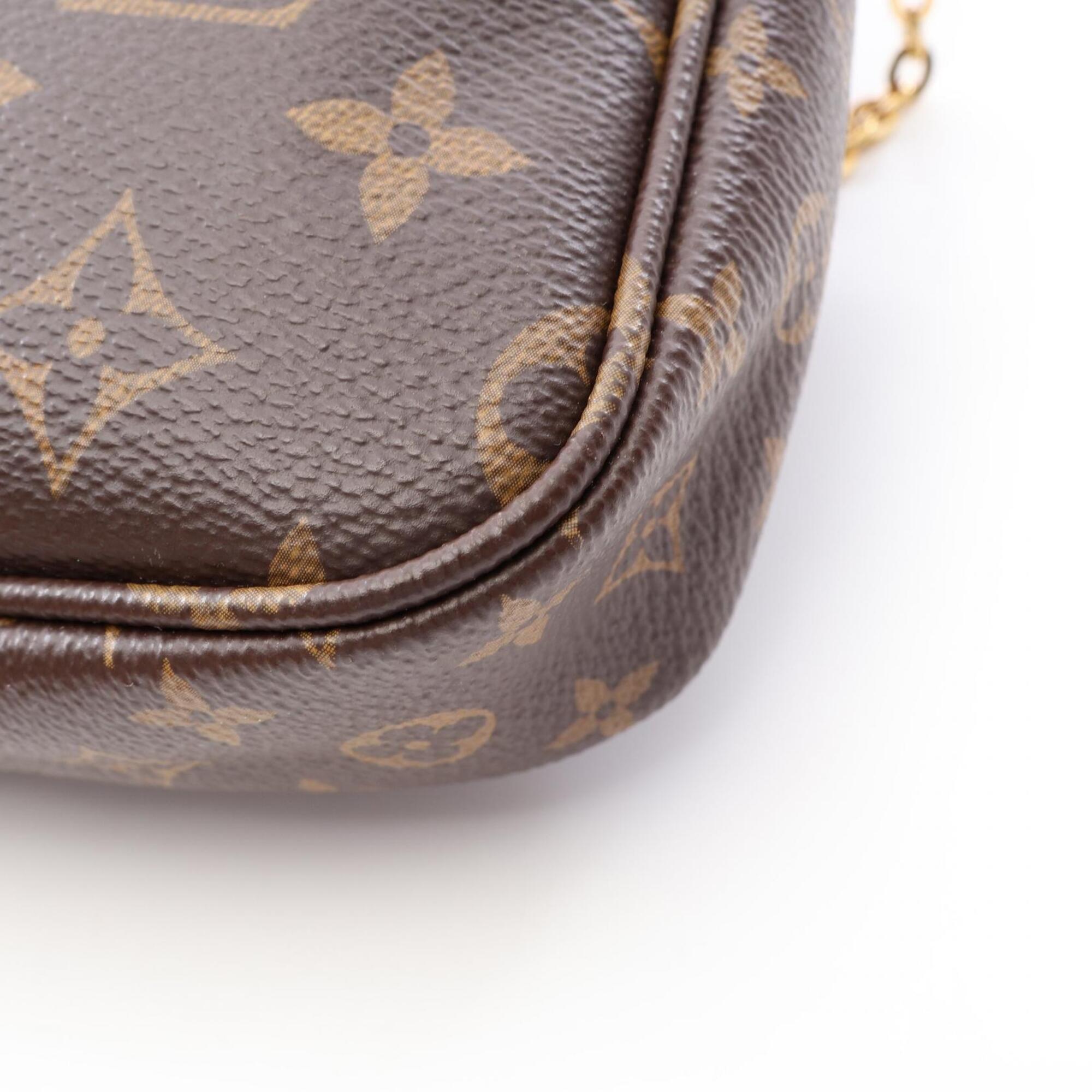 Louis Vuitton Brown Pink Pvc Leather Handbag Pochette Shoulder Bag (Pre-Owned)