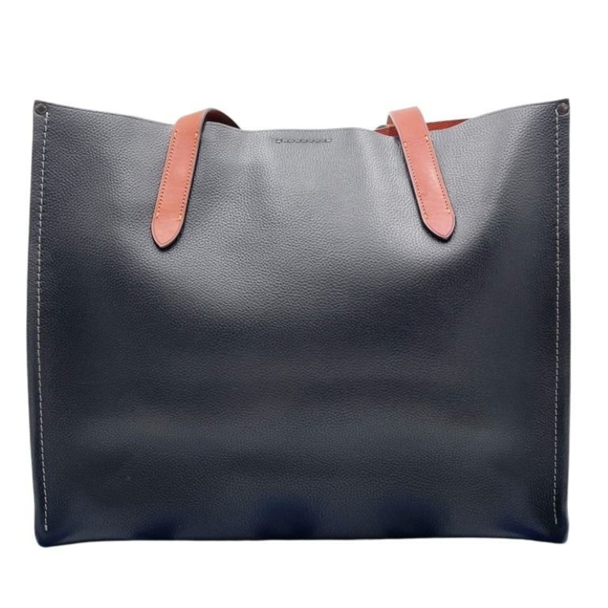 Coach Black Brown Leather Handbag Tote Bag (Pre-Owned)