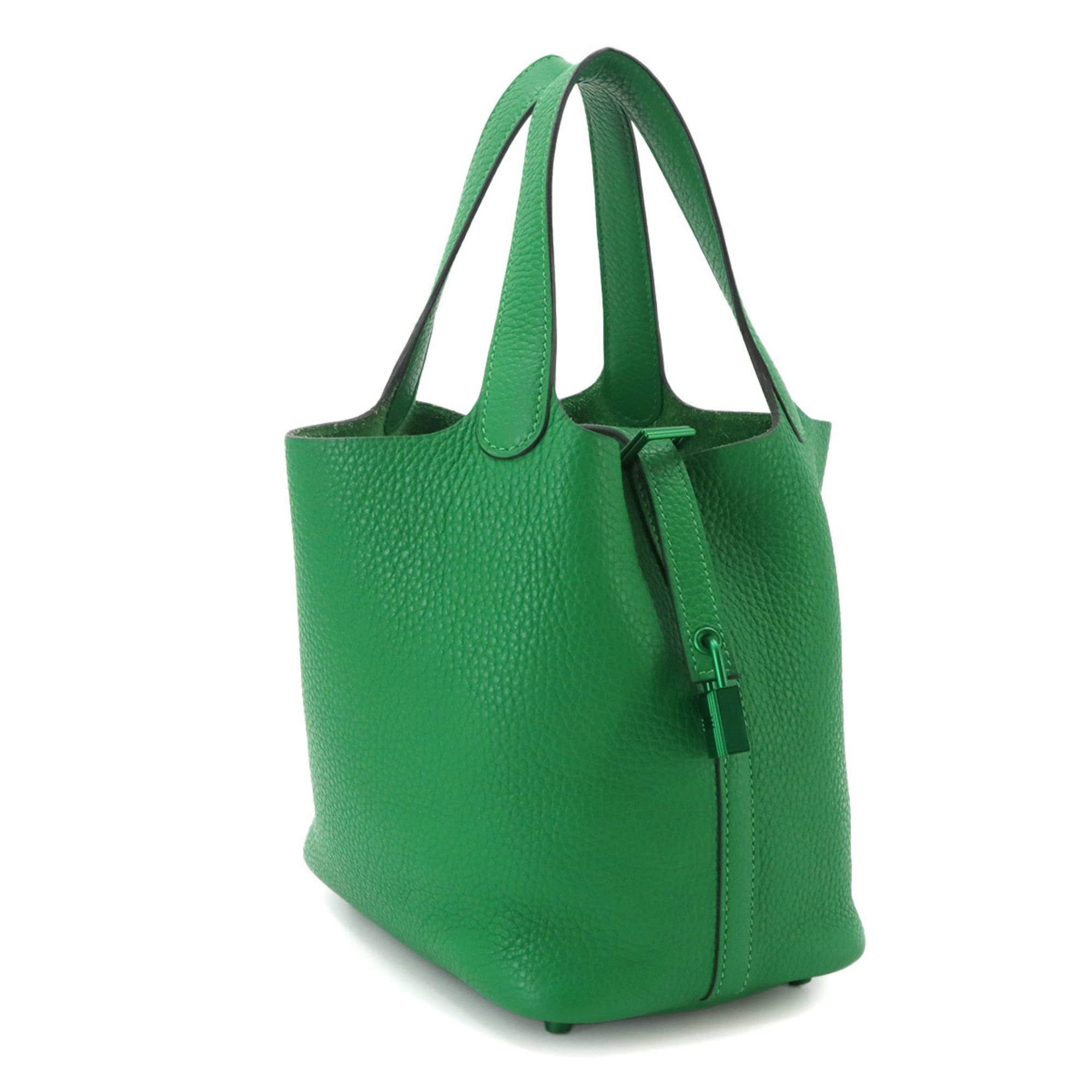 Hermes Green Taurillon Clemence Leather Handbag (Pre-Owned)