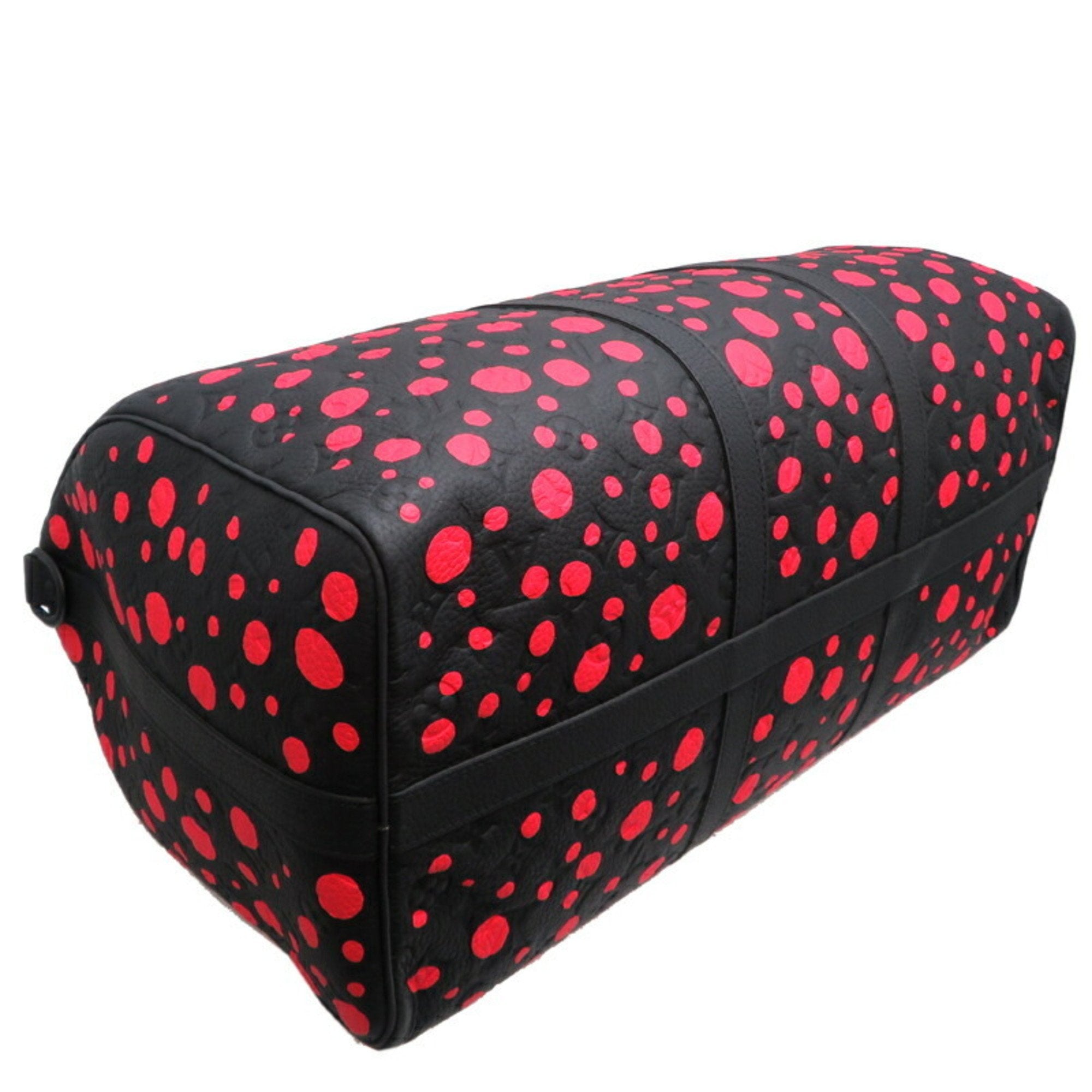 Louis Vuitton Yayoi Kusama Noir Leather Boston Bag (Pre-Owned)