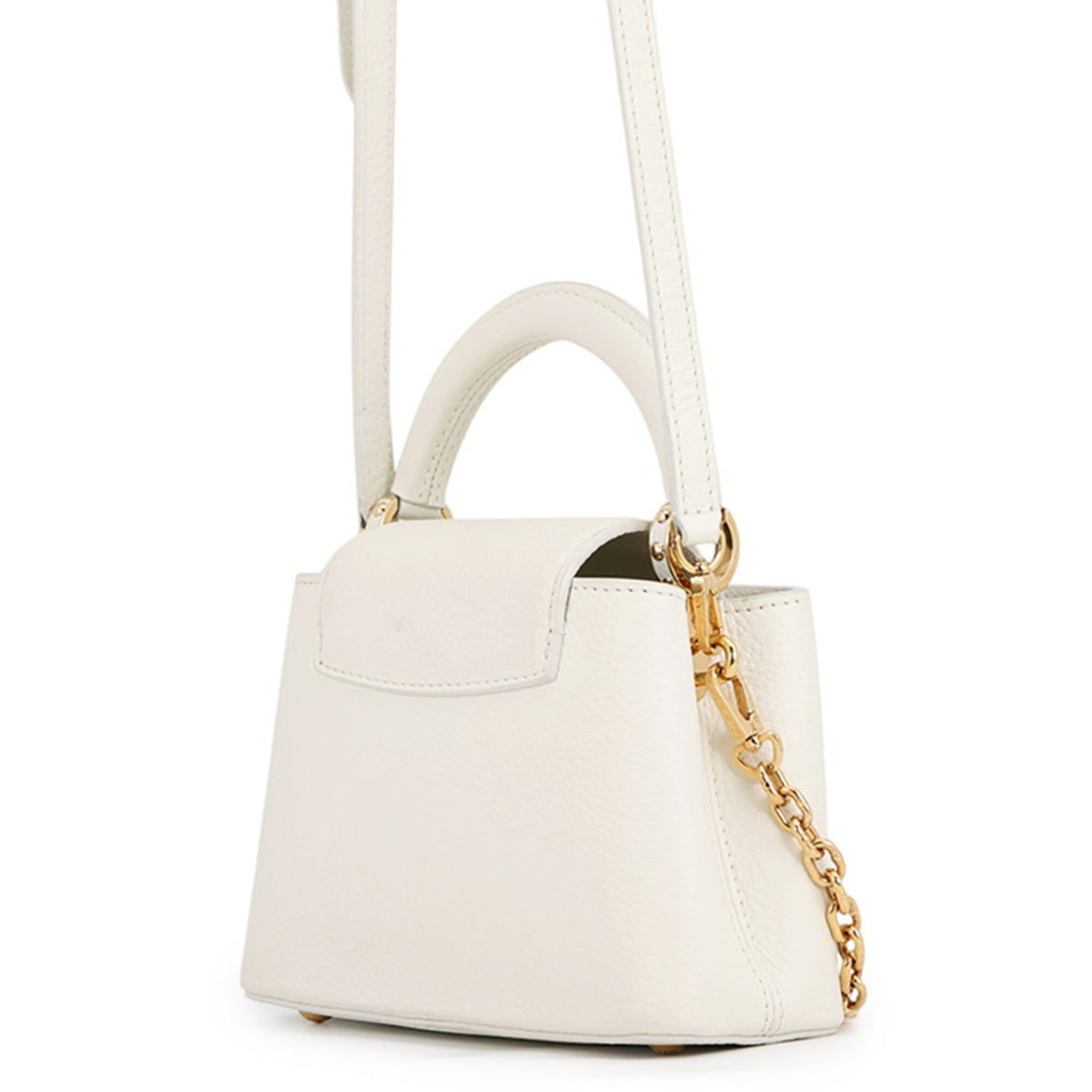 Louis Vuitton White Leather Handbag Shoulder Bag (Pre-Owned)