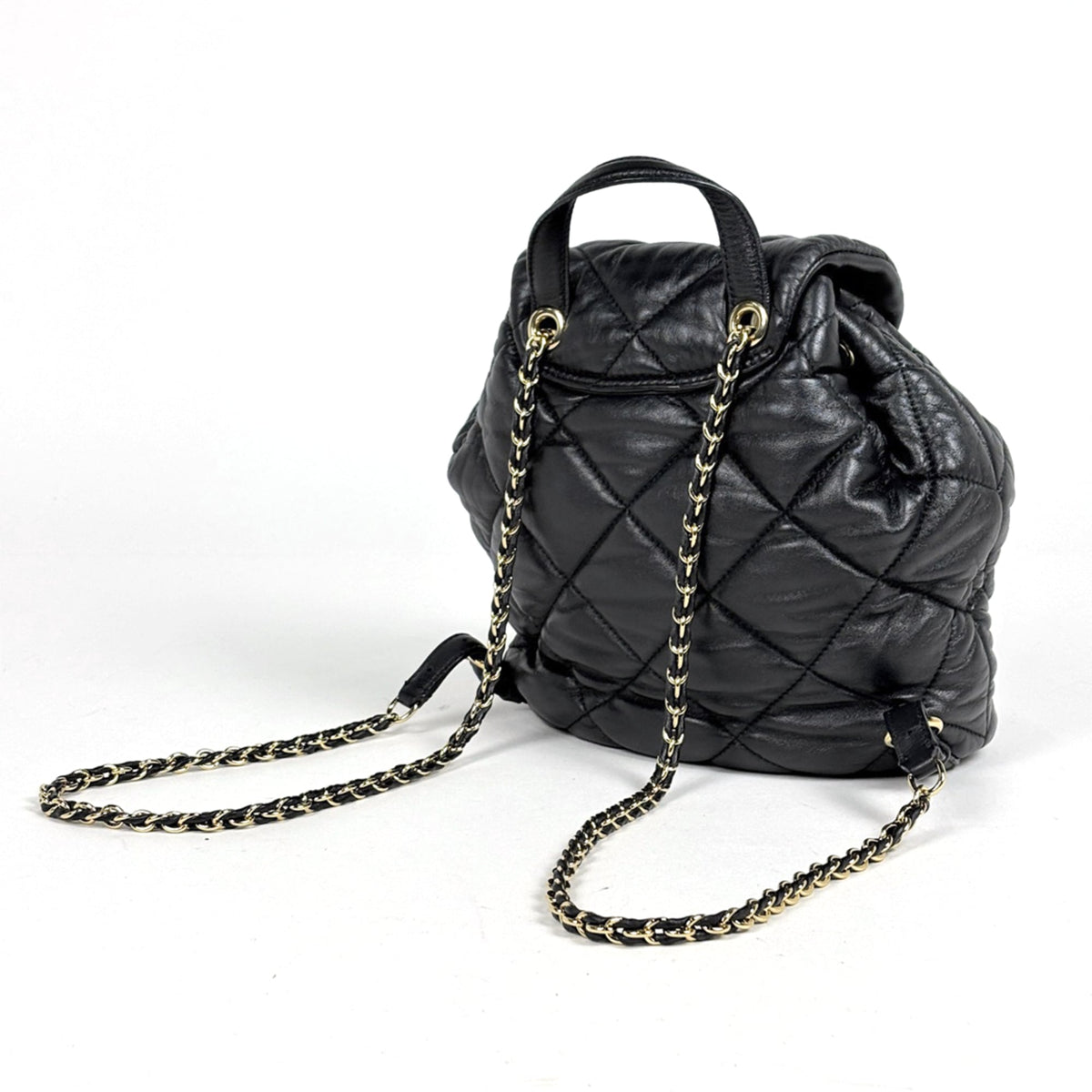 Salvatore Ferragamo Black Quilting Backpack (Pre-Owned)