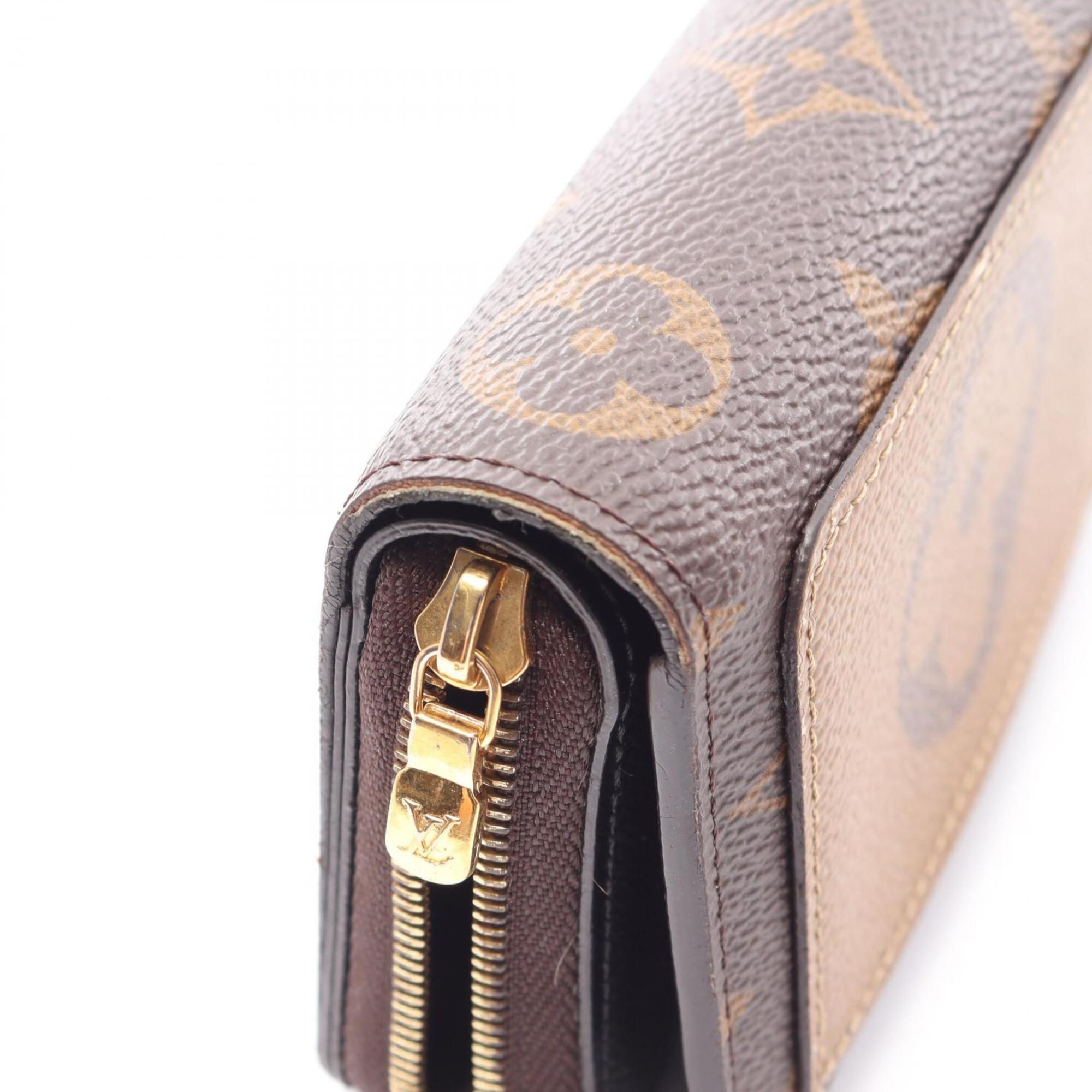 Louis Vuitton Monogram Reverse Brown Coated Canvas Wallet (Bi-Fold) (Pre-Owned)