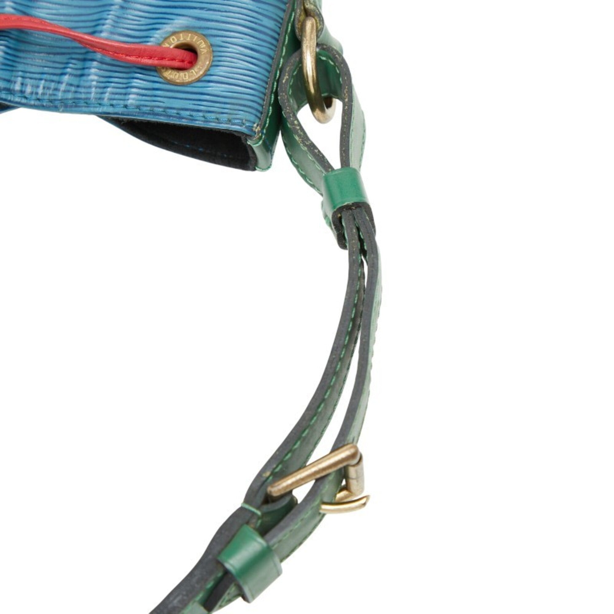 Louis Vuitton Borneo Green Castilian Red Toledo Blue Leather Shoulder Bag (Pre-Owned)