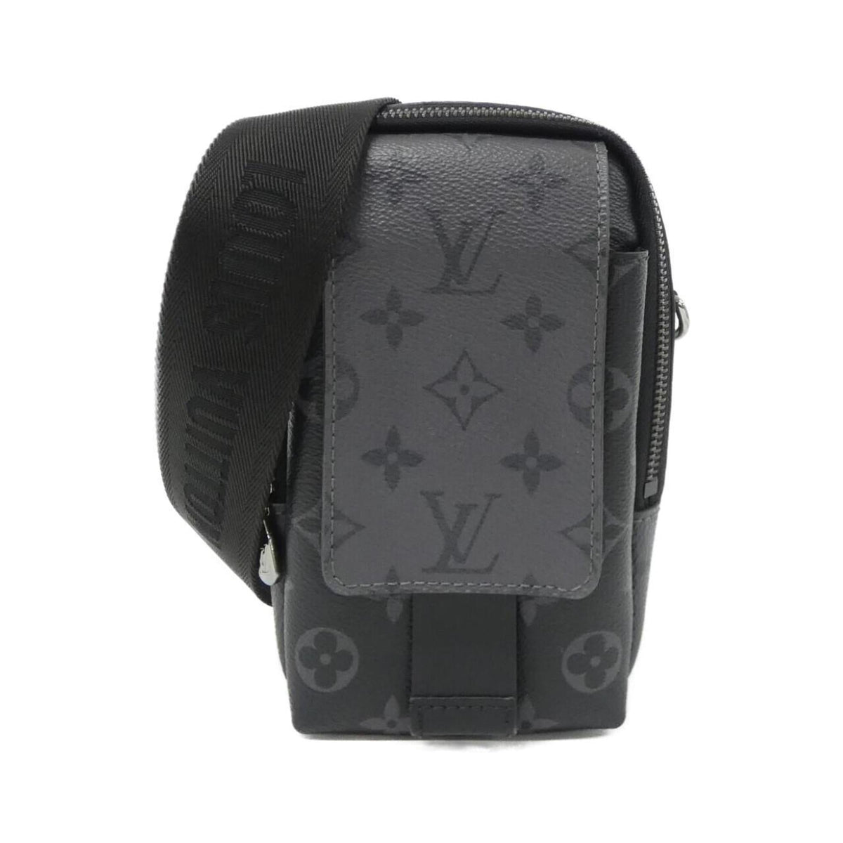 Louis Vuitton Black Coated Canvas Handbag Pouch Shoulder Bag (Pre-Owned)