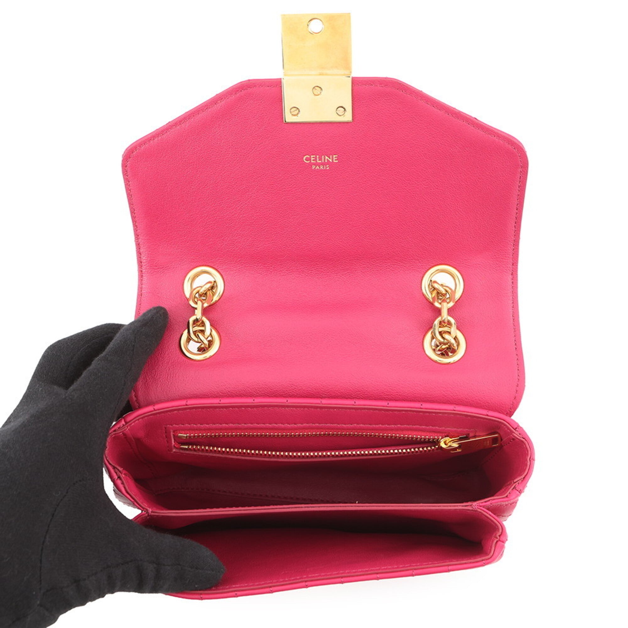 Celine Pink Leather Handbag Shoulder Bag (Pre-Owned)