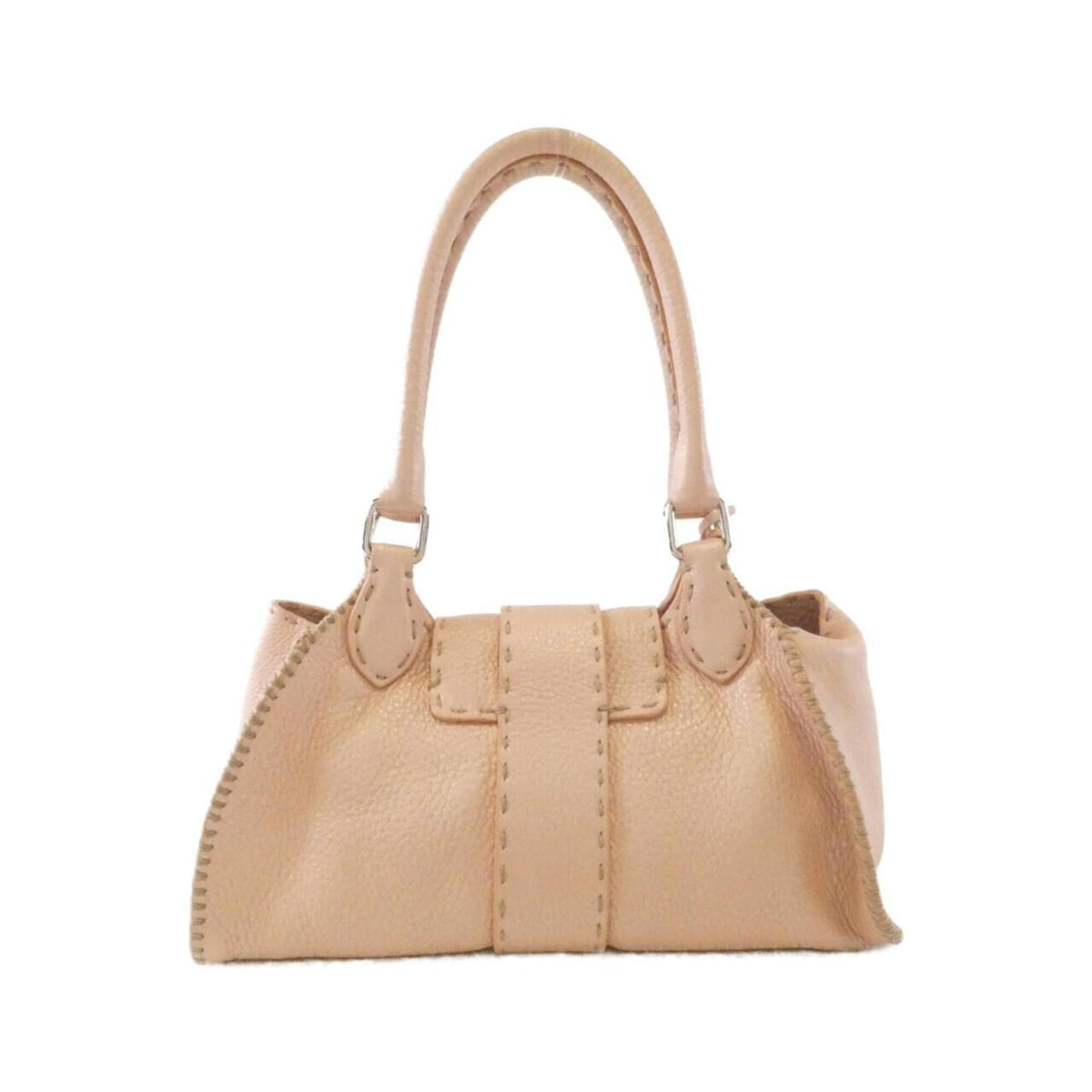 Fendi Beige Beige Pink Leather Shoulder Bag (Pre-Owned)