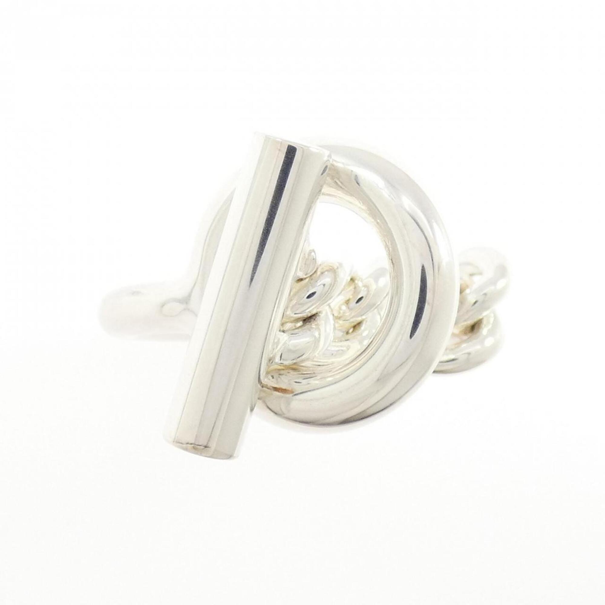 Hermes Silver Silver 925 Band Ring (Pre-Owned)