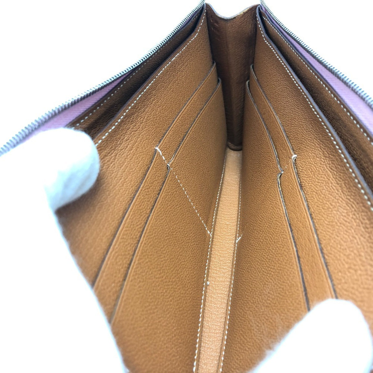 Hermes Pink Yellow Epsom Leather Long Wallet (Bi-Fold) (Pre-Owned)