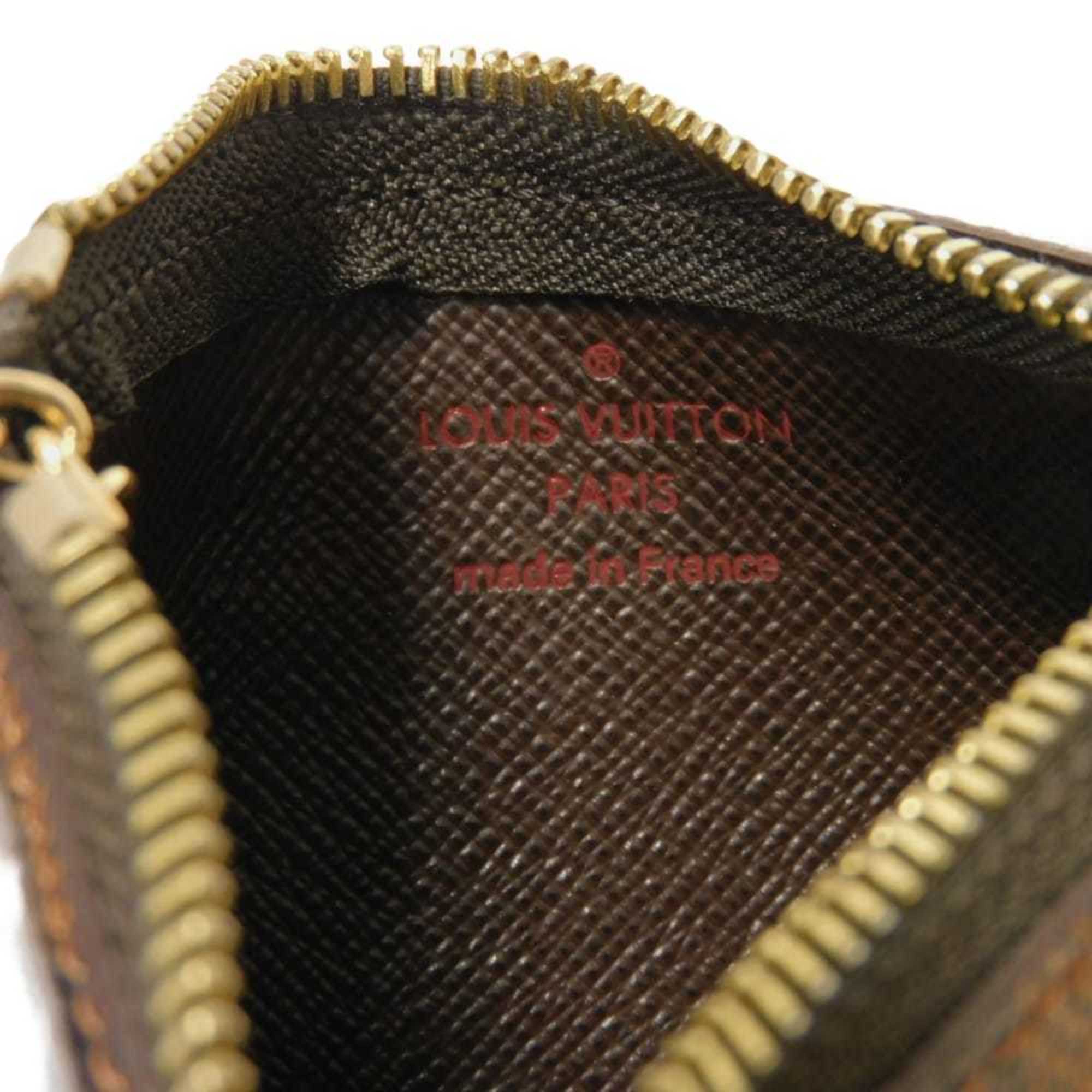 Louis Vuitton Brown Damier Canvas Ebene Damier Canvas Leather Coin Purse/Coin Case (Pre-Owned)