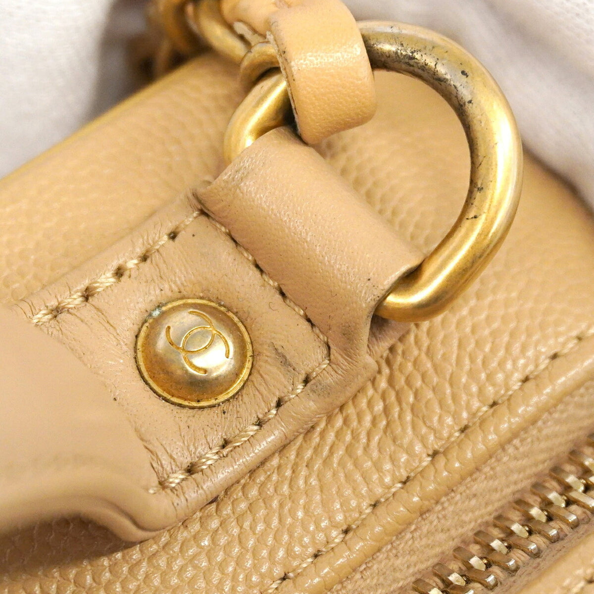 Chanel Beige Grained Calfskin Vanity Bag (Pre-Owned)