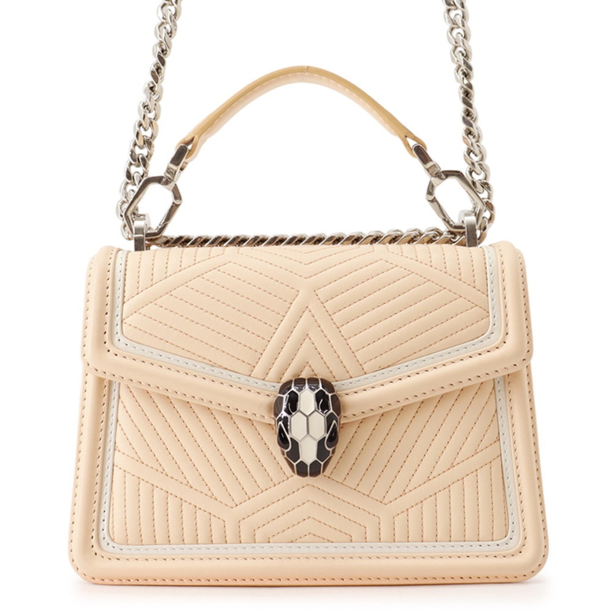 Bvlgari Light Pink Leather Handbag Shoulder Bag (Pre-Owned)