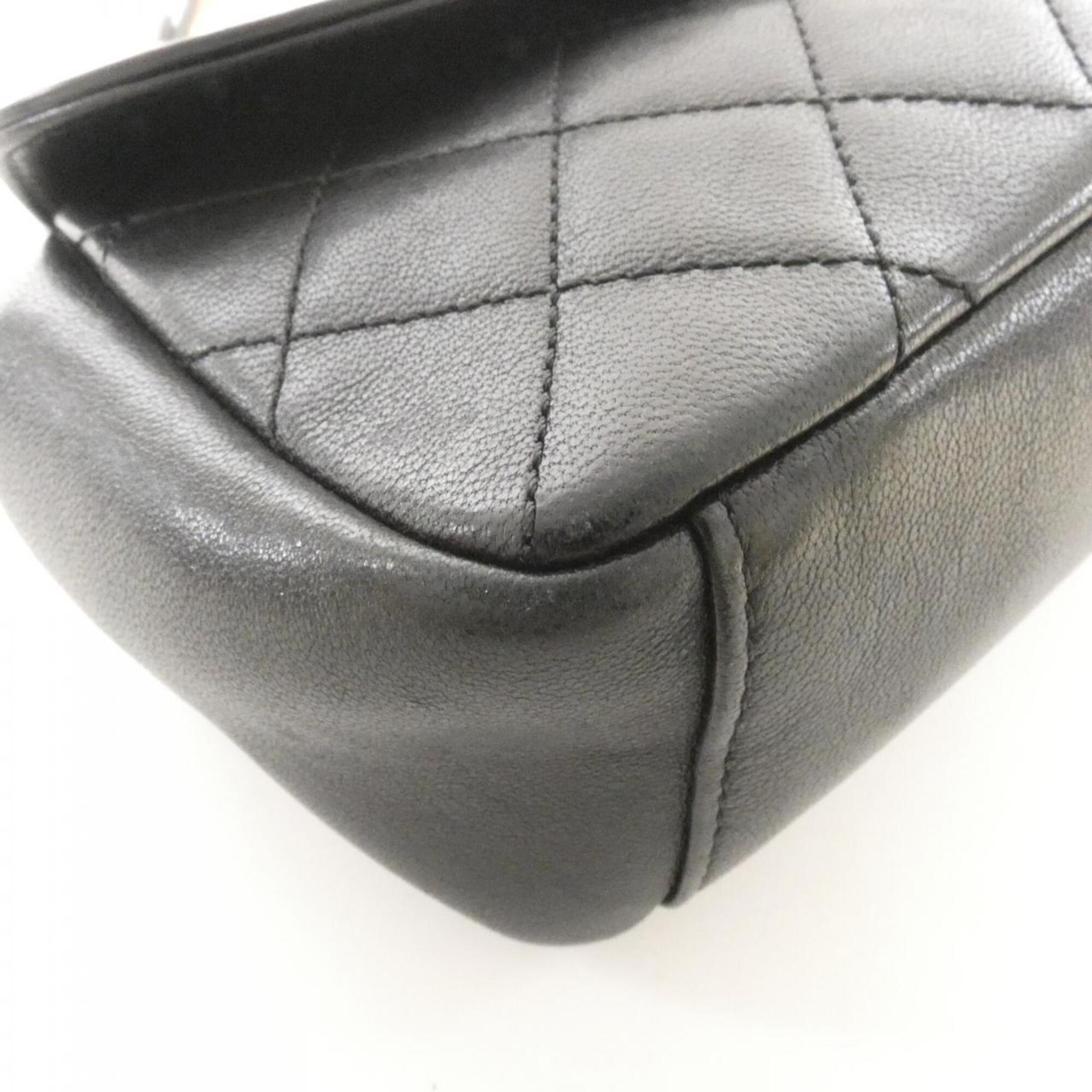 Chanel Black Brown Leather Handbag (Pre-Owned)