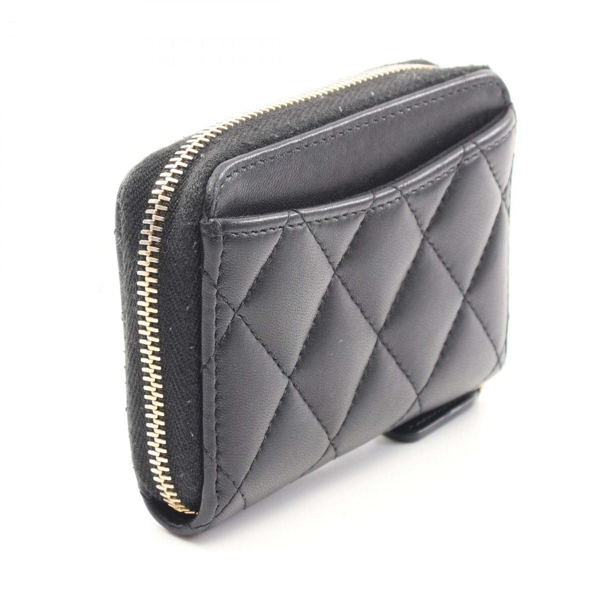 Chanel Black Leather Coin Purse/Coin Case (Pre-Owned)