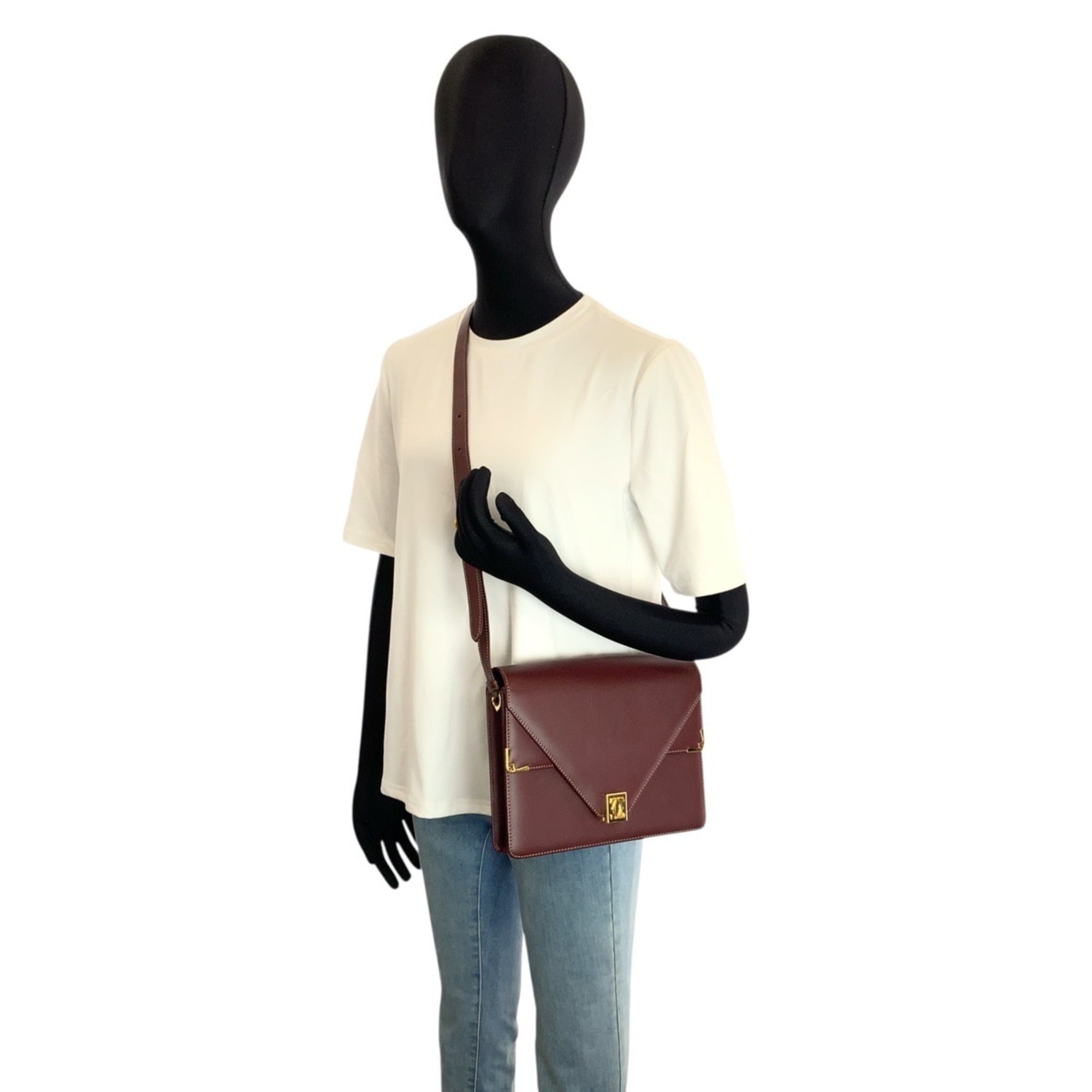 Cartier Bordeaux Leather Pochette Shoulder Bag (Pre-Owned)