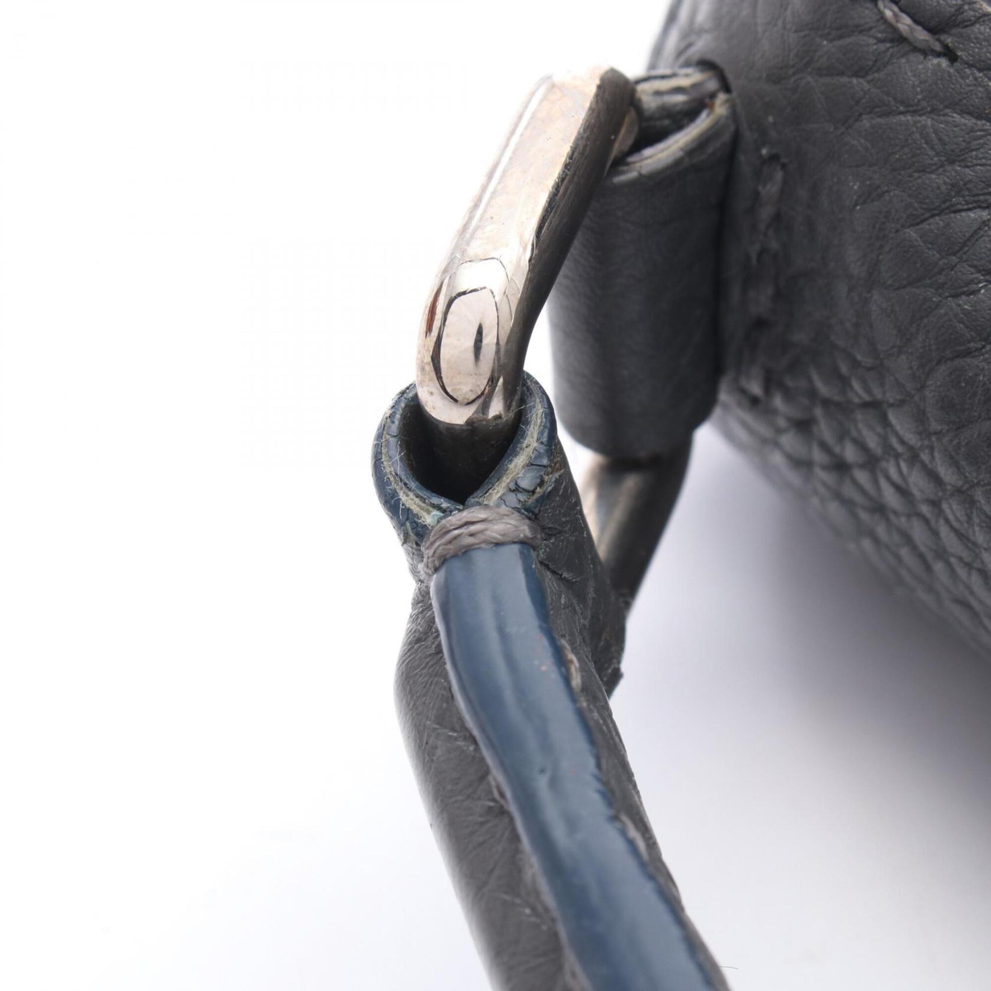 Fendi Selleria Gray Leather Handbag (Pre-Owned)