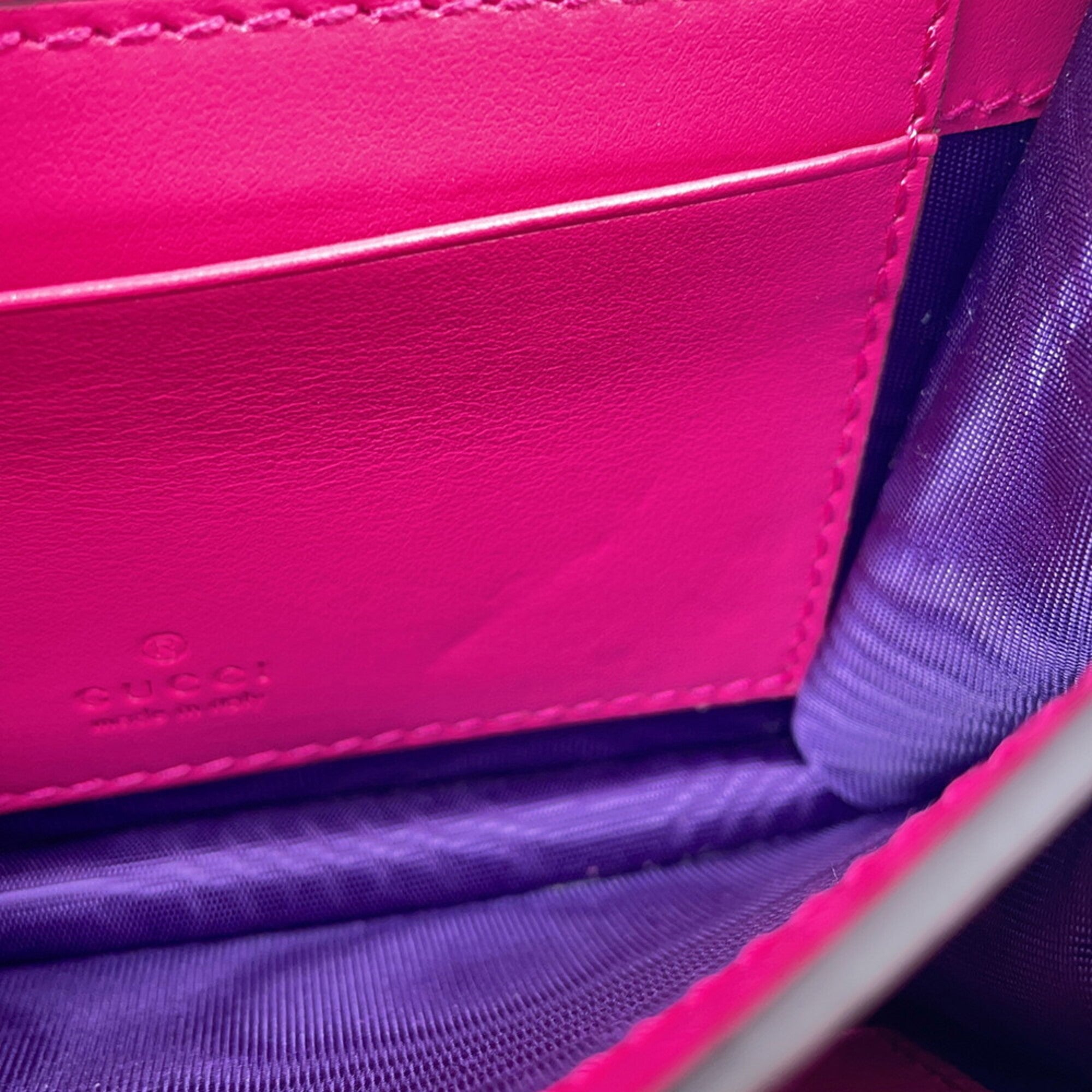 Gucci Pink Nylon Leather Handbag Shoulder Bag (Pre-Owned)