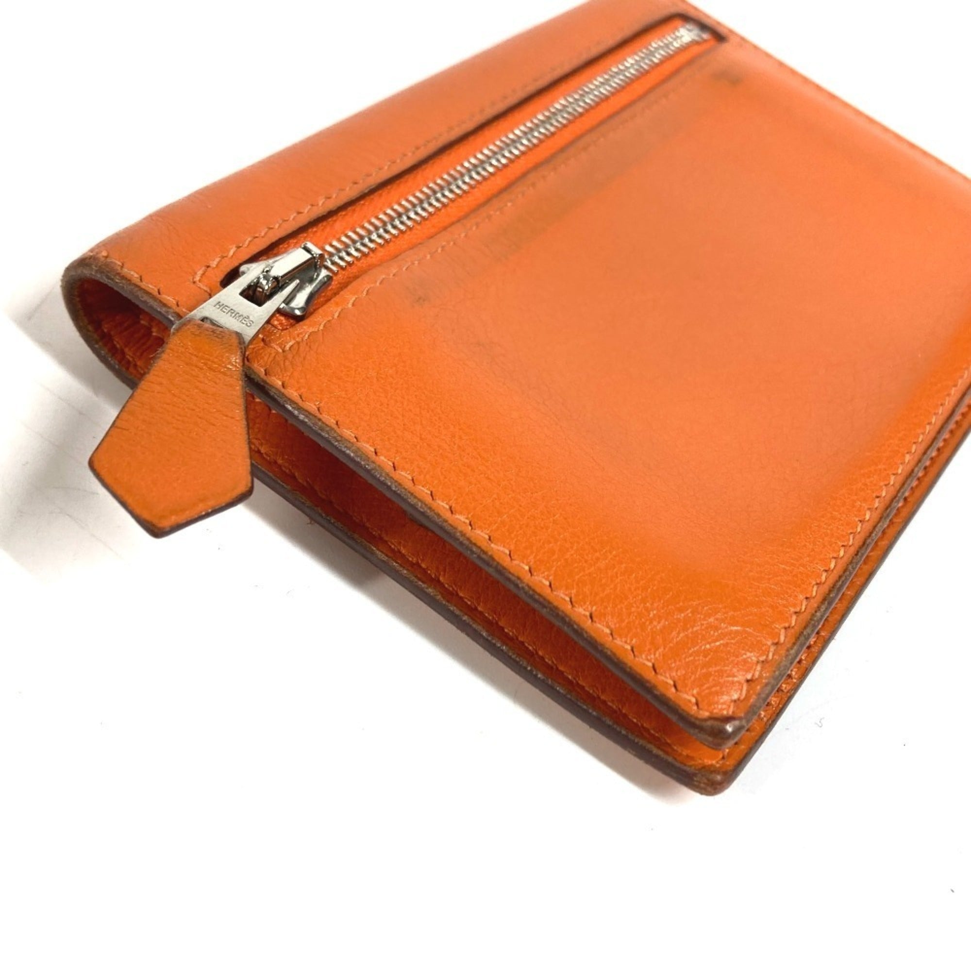 Hermes Orange Swift Leather Wallet (Bi-Fold) (Pre-Owned)