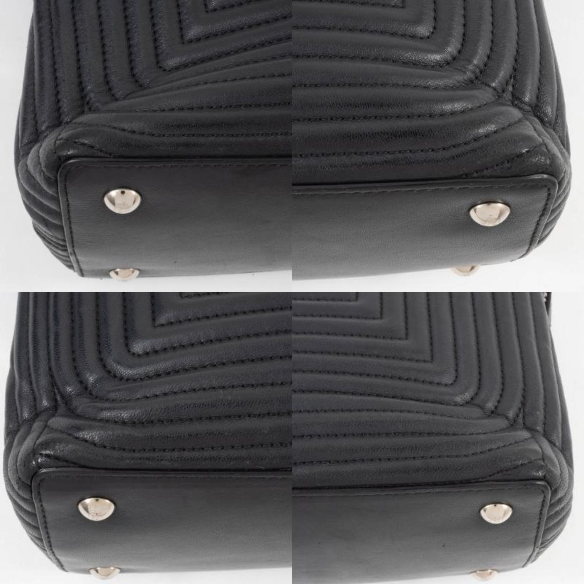 Fendi Dotcom Black Leather Shoulder Bag (Pre-Owned)
