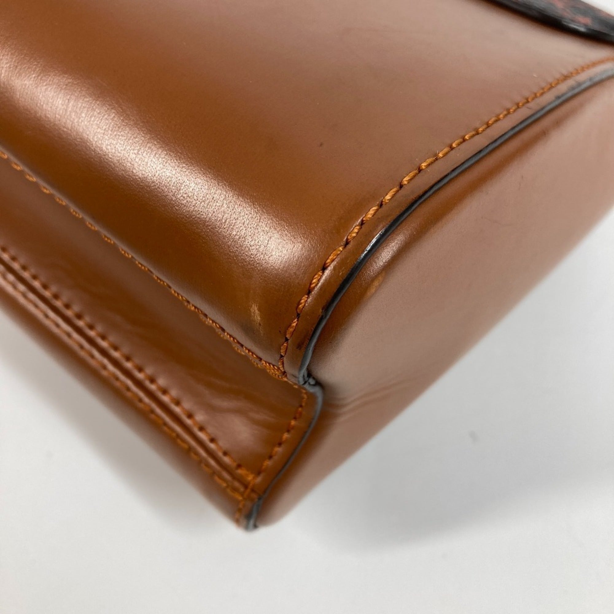 Louis Vuitton Brown Orange Monogram Leather Shoulder Bag (Pre-Owned)