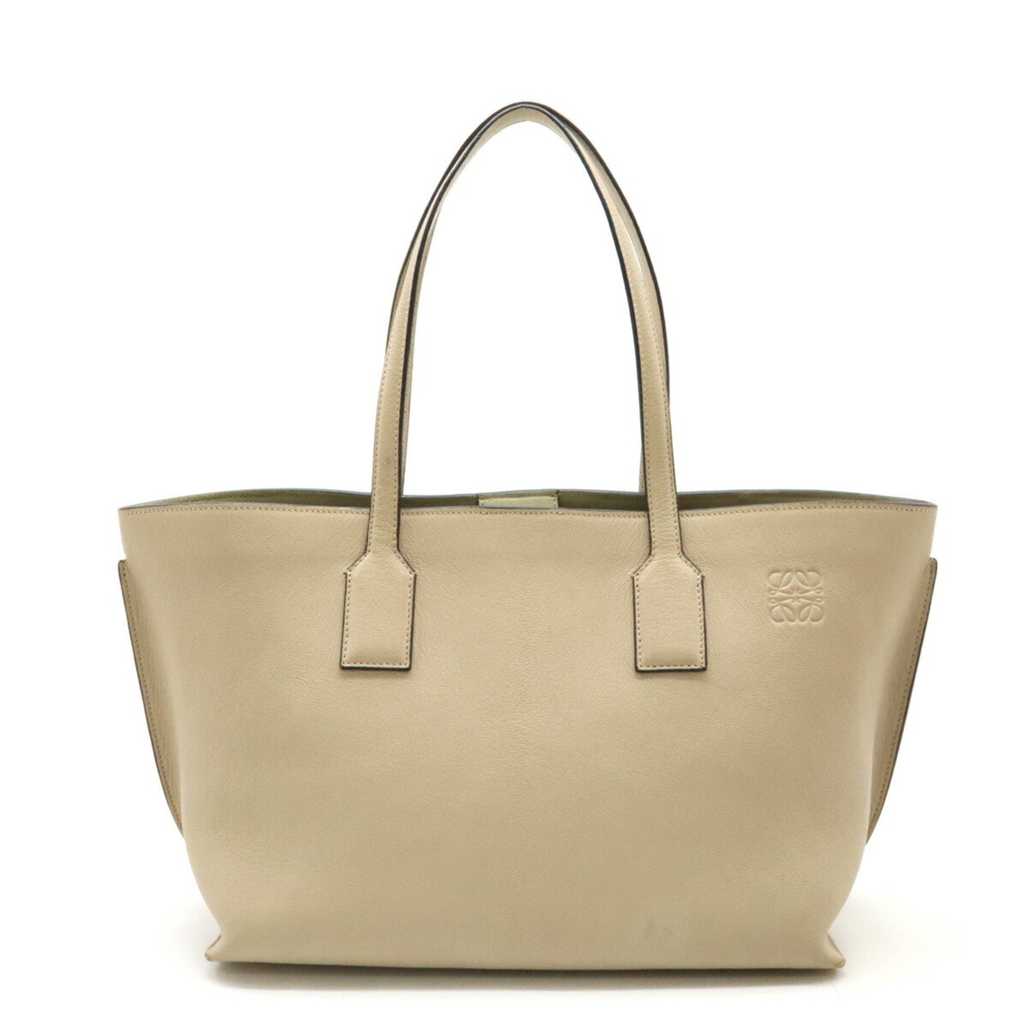Loewe Light Beige Leather Shoulder Bag Tote Bag (Pre-Owned)