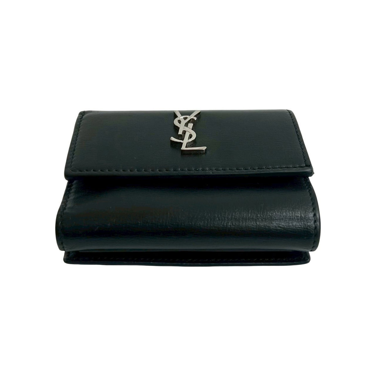 Saint Laurent Black Leather Wallet (Tri-Fold) (Pre-Owned)