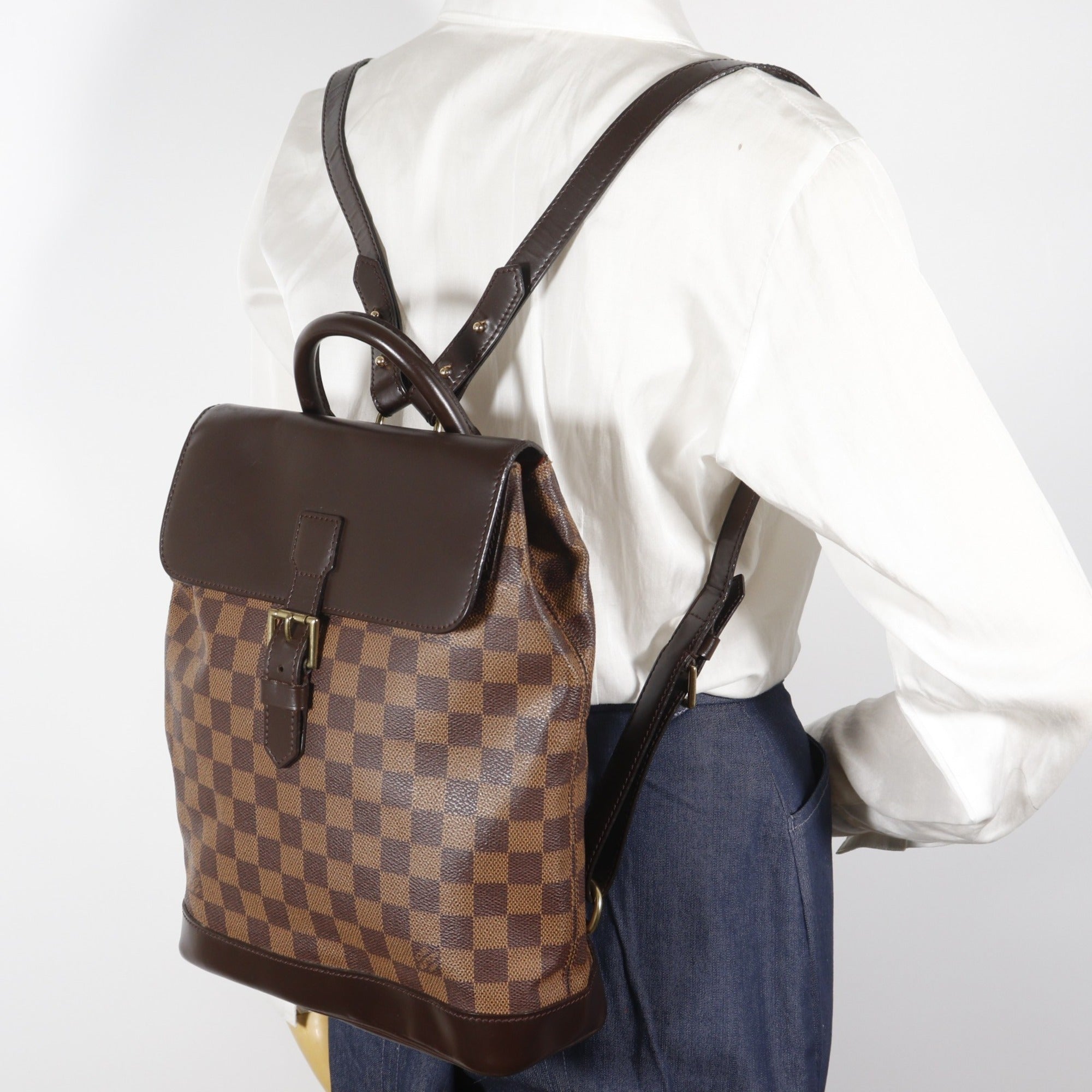 Louis Vuitton Brown Damier Canvas Damier Canvas Backpack (Pre-Owned)