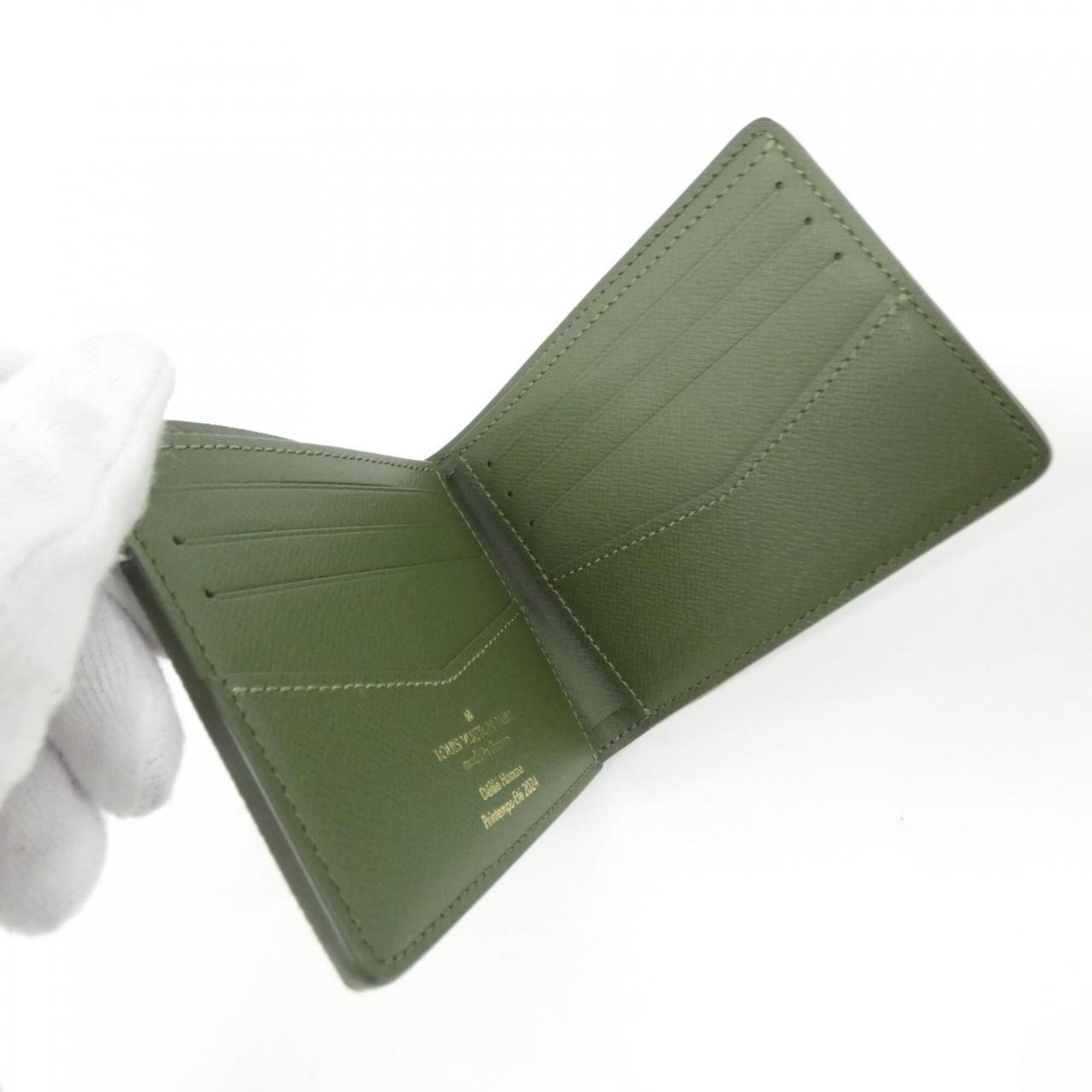 Louis Vuitton Vert Coated Canvas Wallet (Bi-Fold) (Pre-Owned)