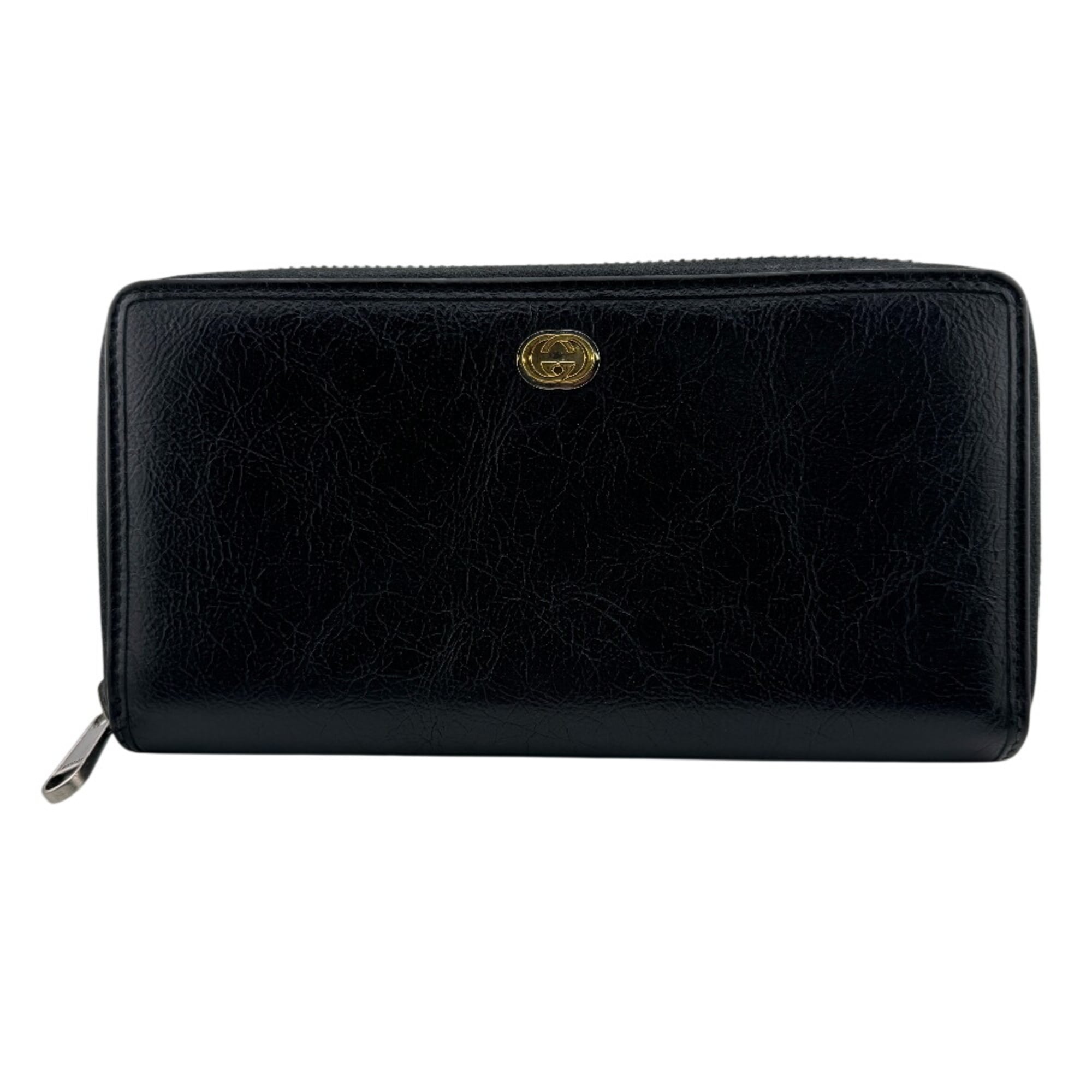 Gucci Black Leather Long Wallet (Bi-Fold) (Pre-Owned)