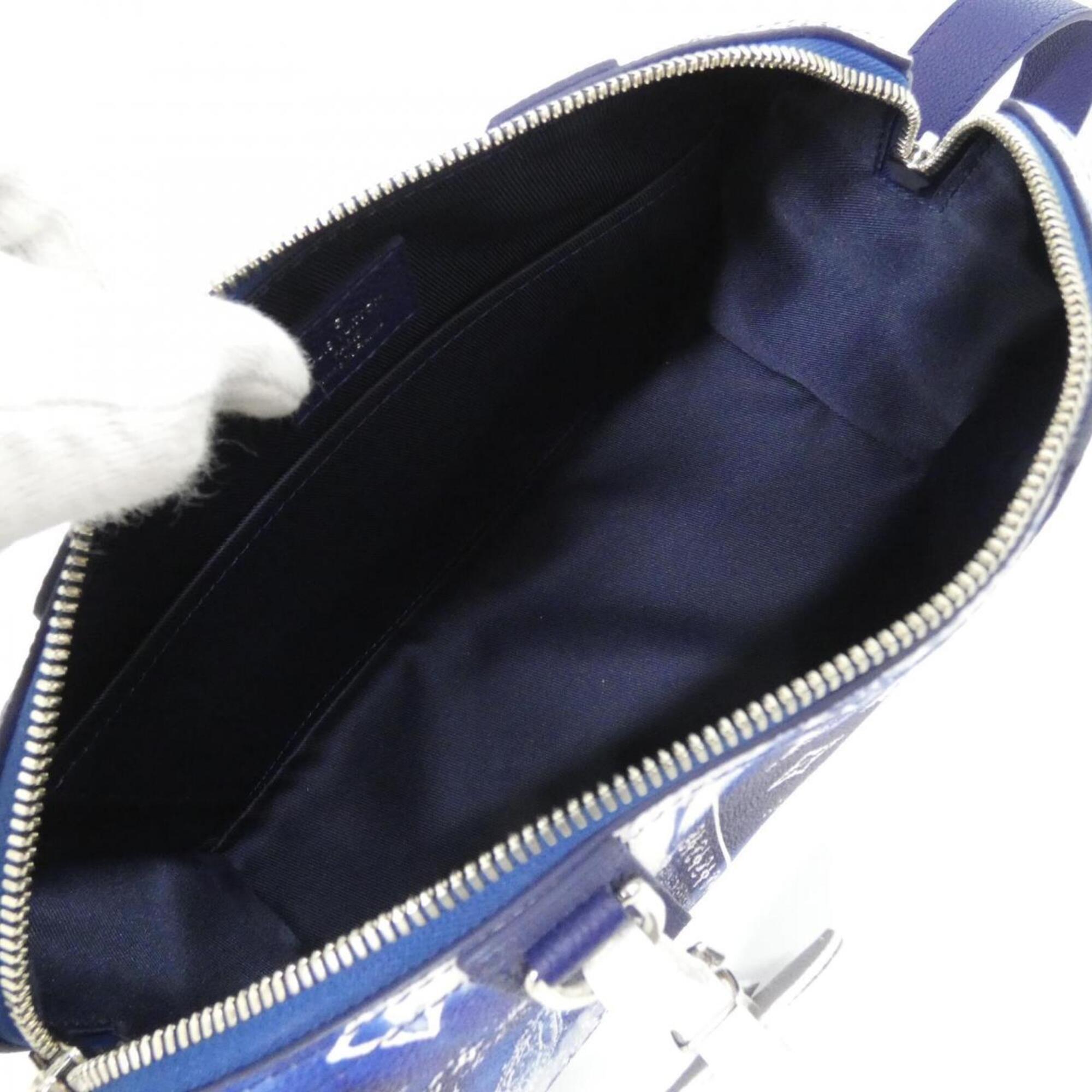 Louis Vuitton Monogram Blue Leather Shoulder Bag (Pre-Owned)