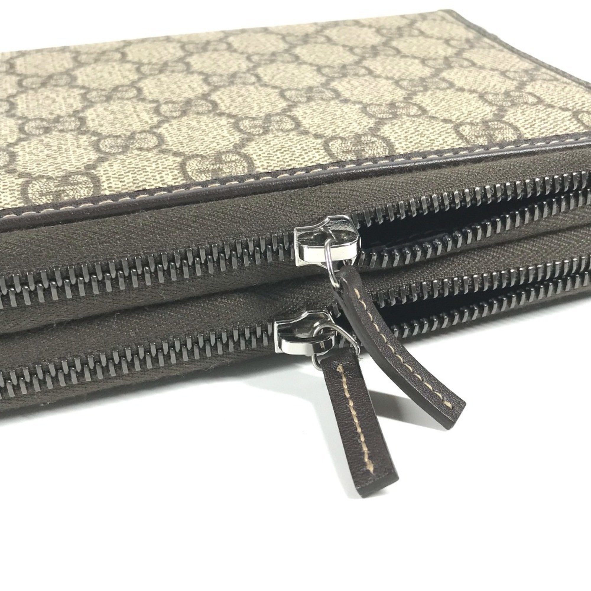Gucci Beige Brown Gg Supreme Long Wallet (Bi-Fold) (Pre-Owned)