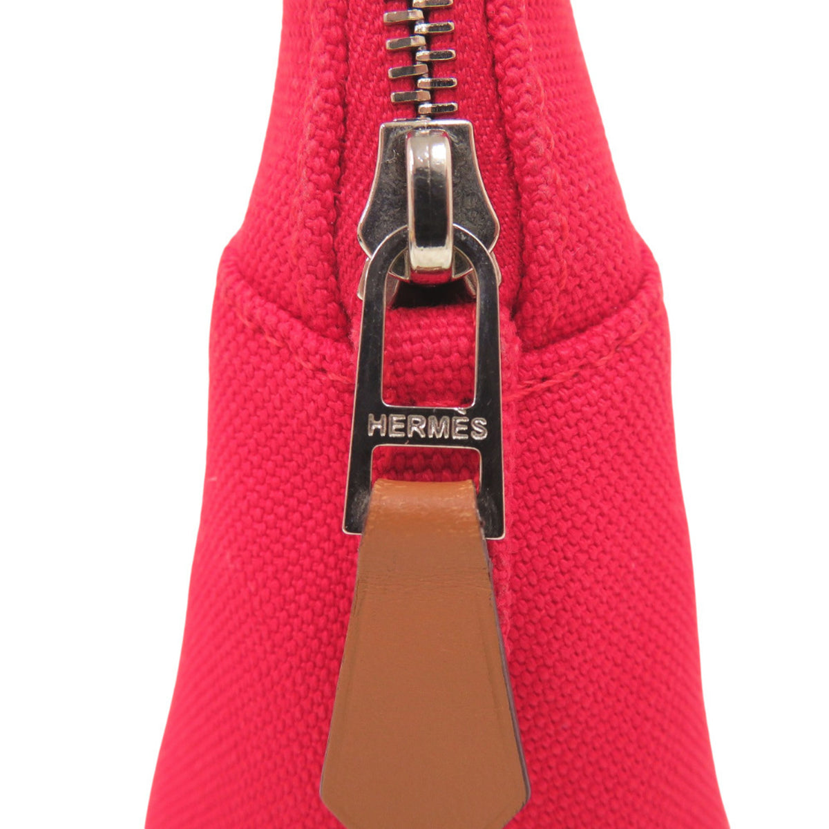 Hermes Brown Red Color Cotton Handbag Pouch (Pre-Owned)
