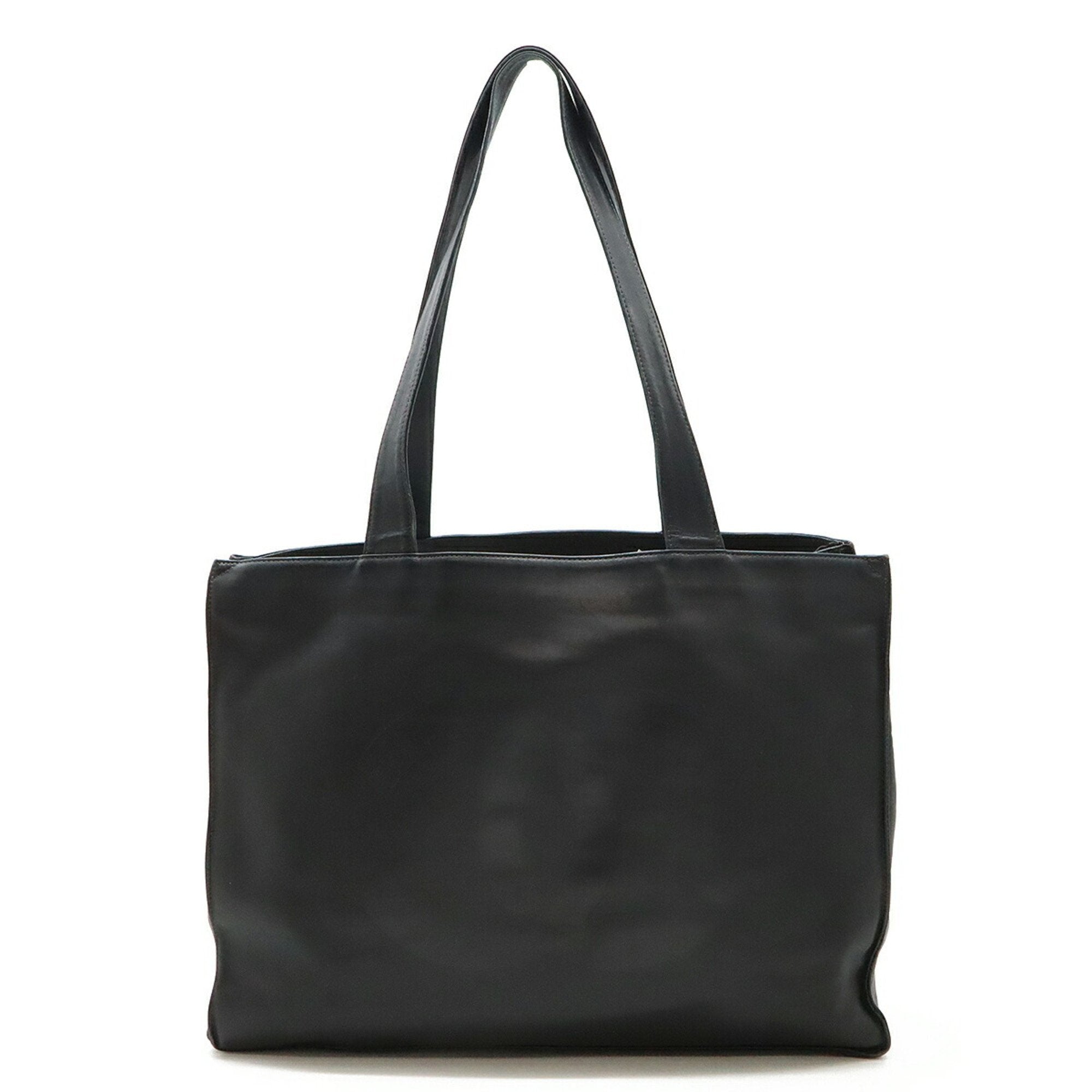Chanel Black Leather Shoulder Bag Tote Bag (Pre-Owned)