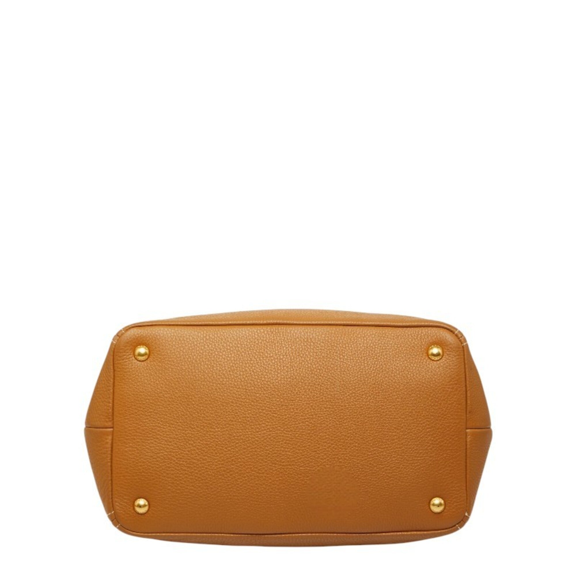 Prada Camel Leather Shoulder Bag Tote Bag (Pre-Owned)