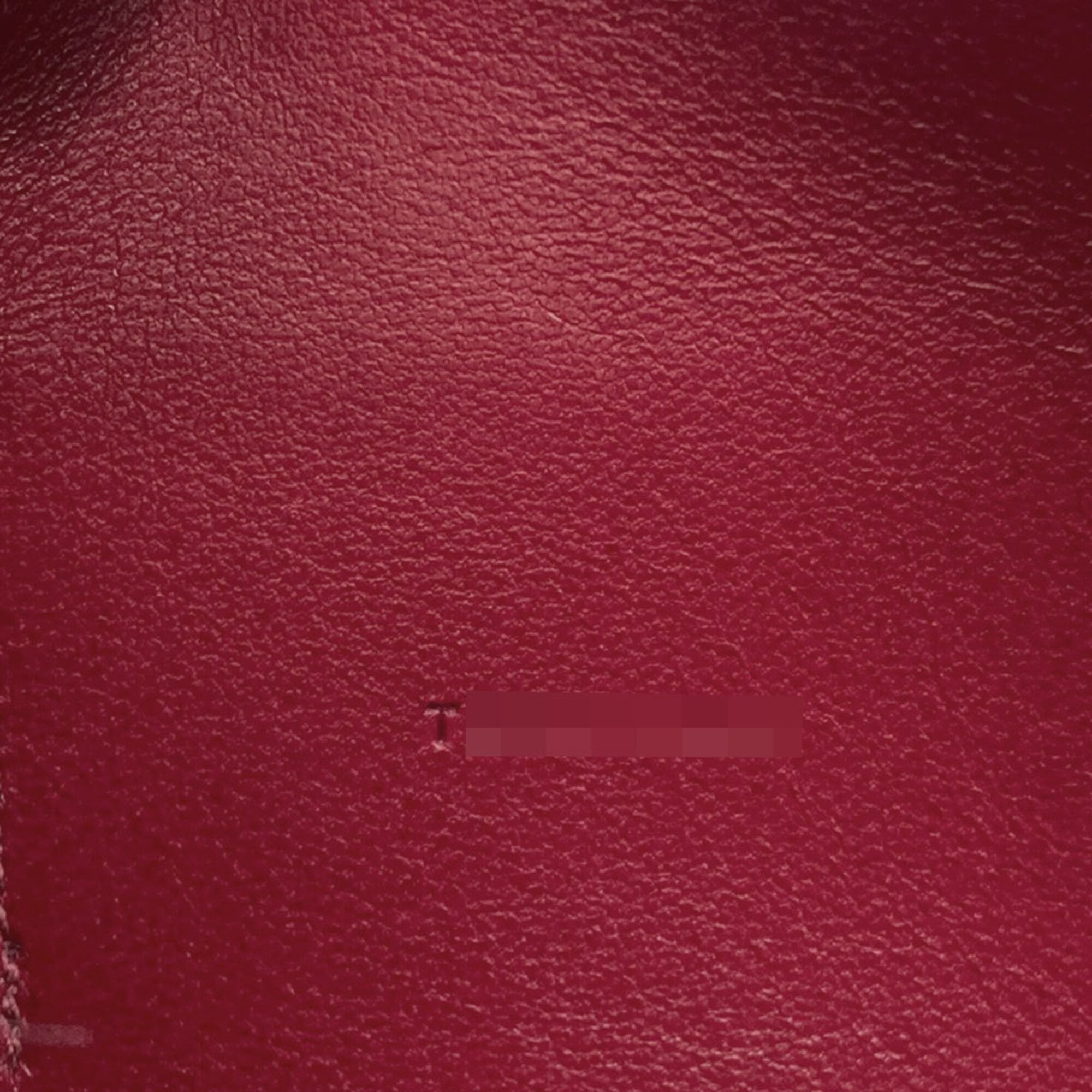Hermes Red Color Togo Leather Long Wallet (Bi-Fold) (Pre-Owned)