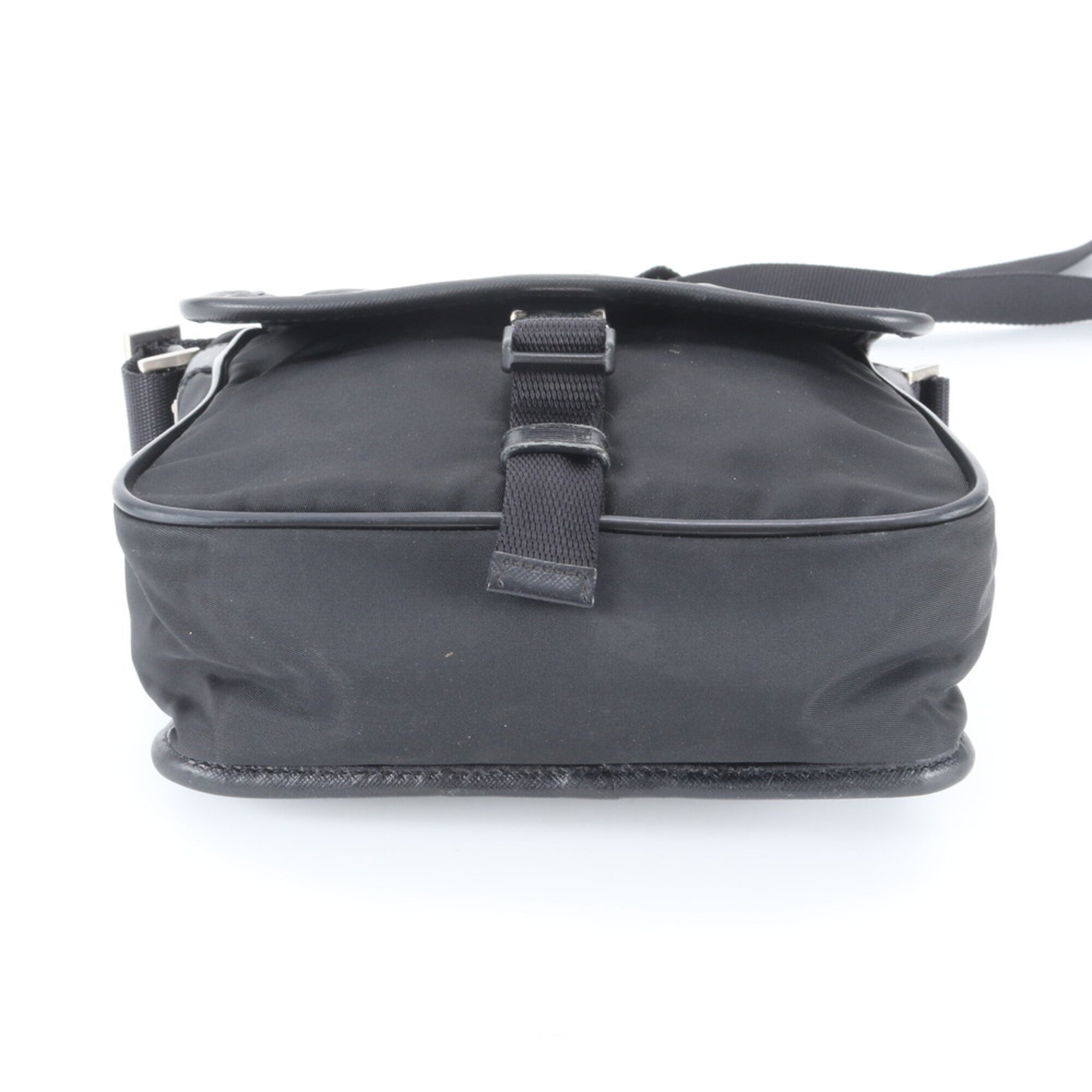 Prada Black Nylon Leather Shoulder Bag (Pre-Owned)