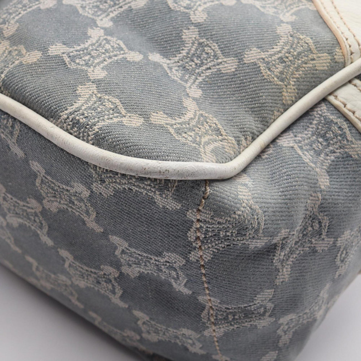 Celine Blue White Denim Leather Handbag (Pre-Owned)