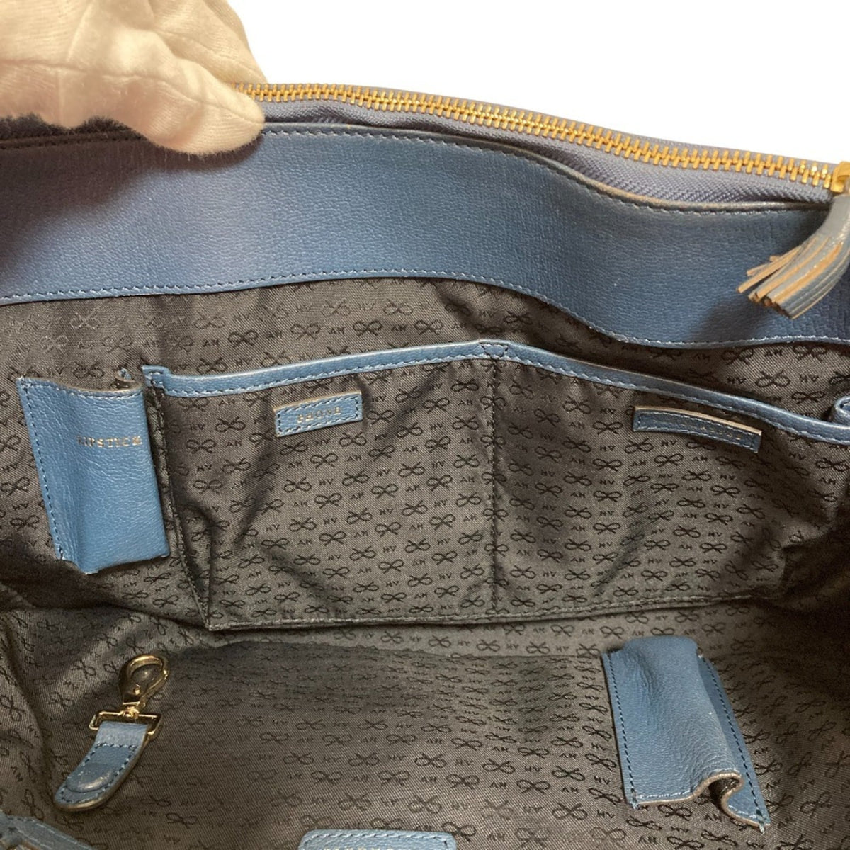 Anya Hindmarch Blue Handbag Shoulder Bag (Pre-Owned)