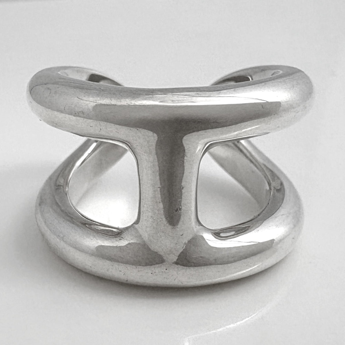 Hermes Silver Silver 925 Band Ring (Pre-Owned)
