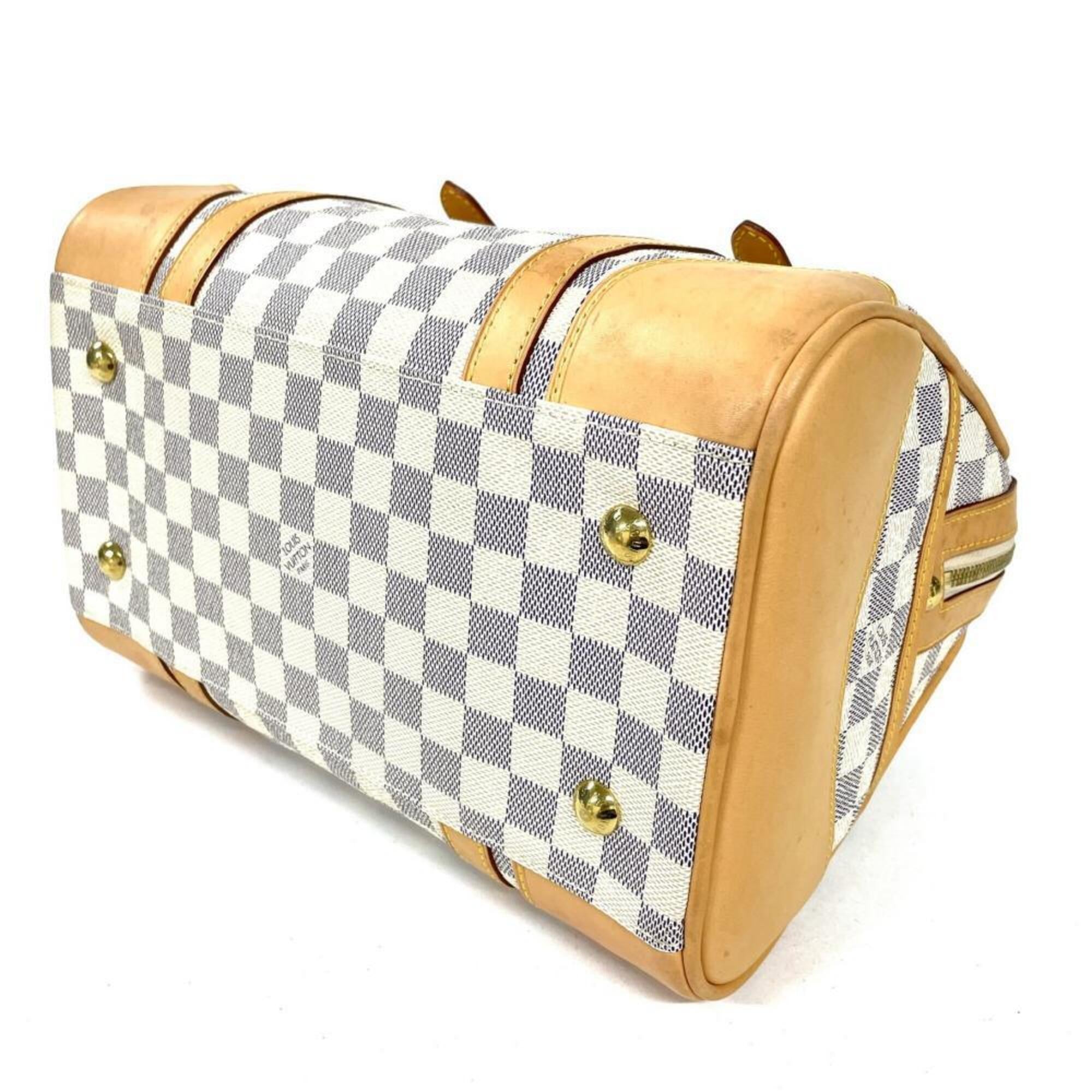 Louis Vuitton White Damier Azur Leather Handbag (Pre-Owned)