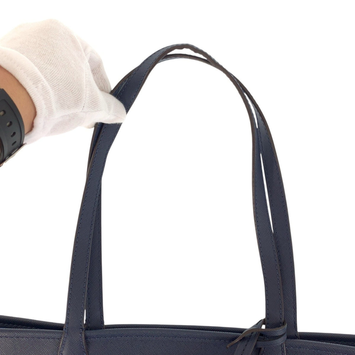 Michael Kors Navy Leather Pouch Shoulder Bag Tote Bag (Pre-Owned)