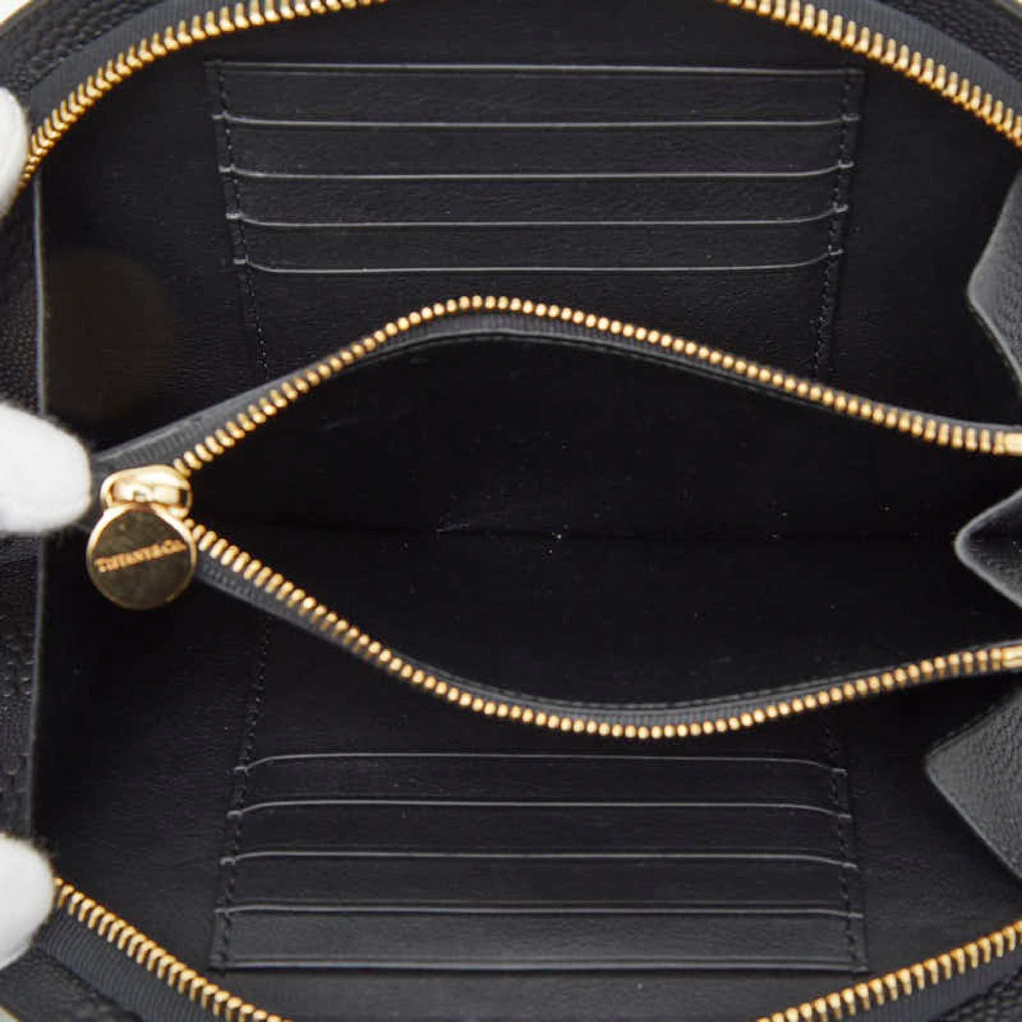Tiffany Black Leather Long Wallet (Bi-Fold) (Pre-Owned)