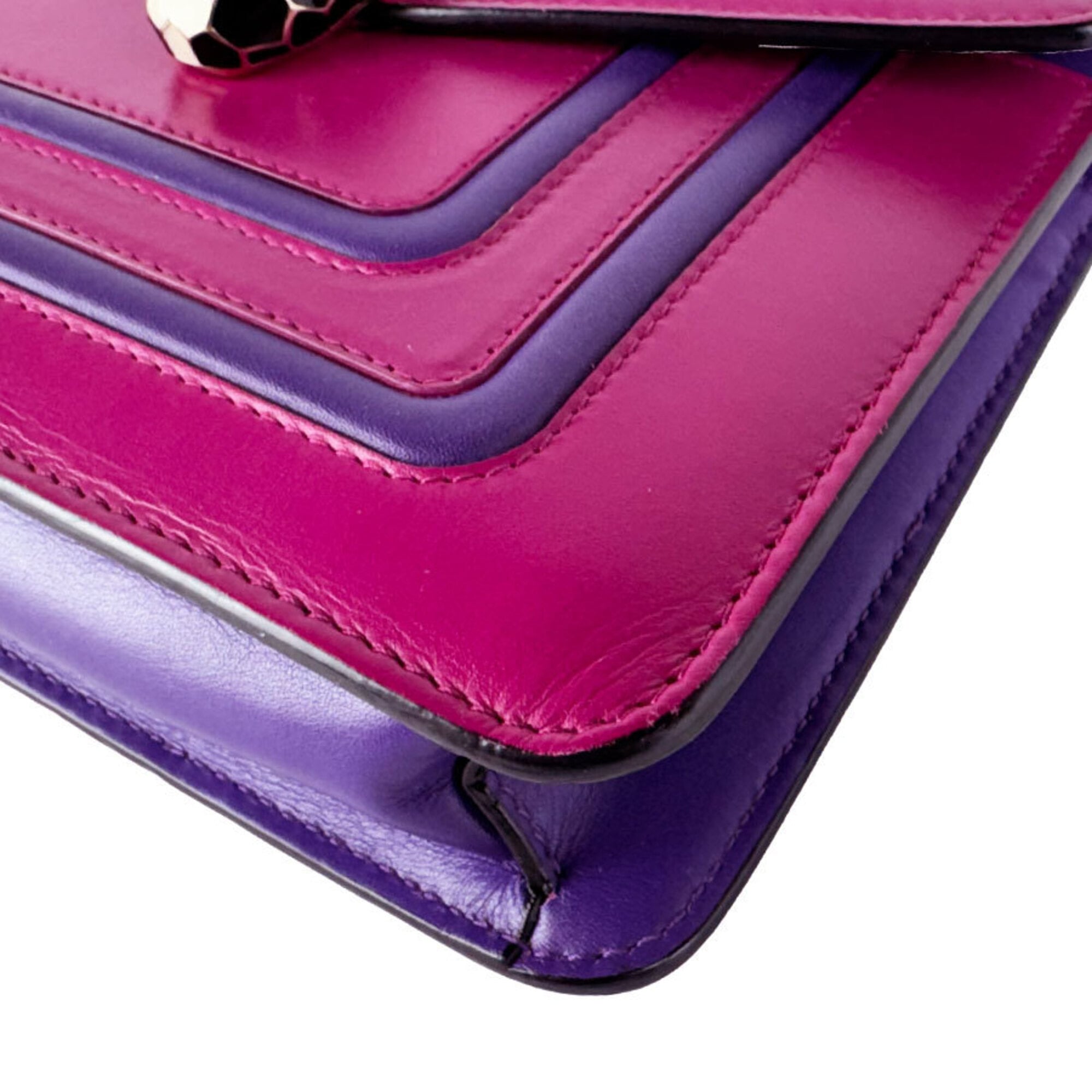 Bvlgari Purple Leather Shoulder Bag (Pre-Owned)
