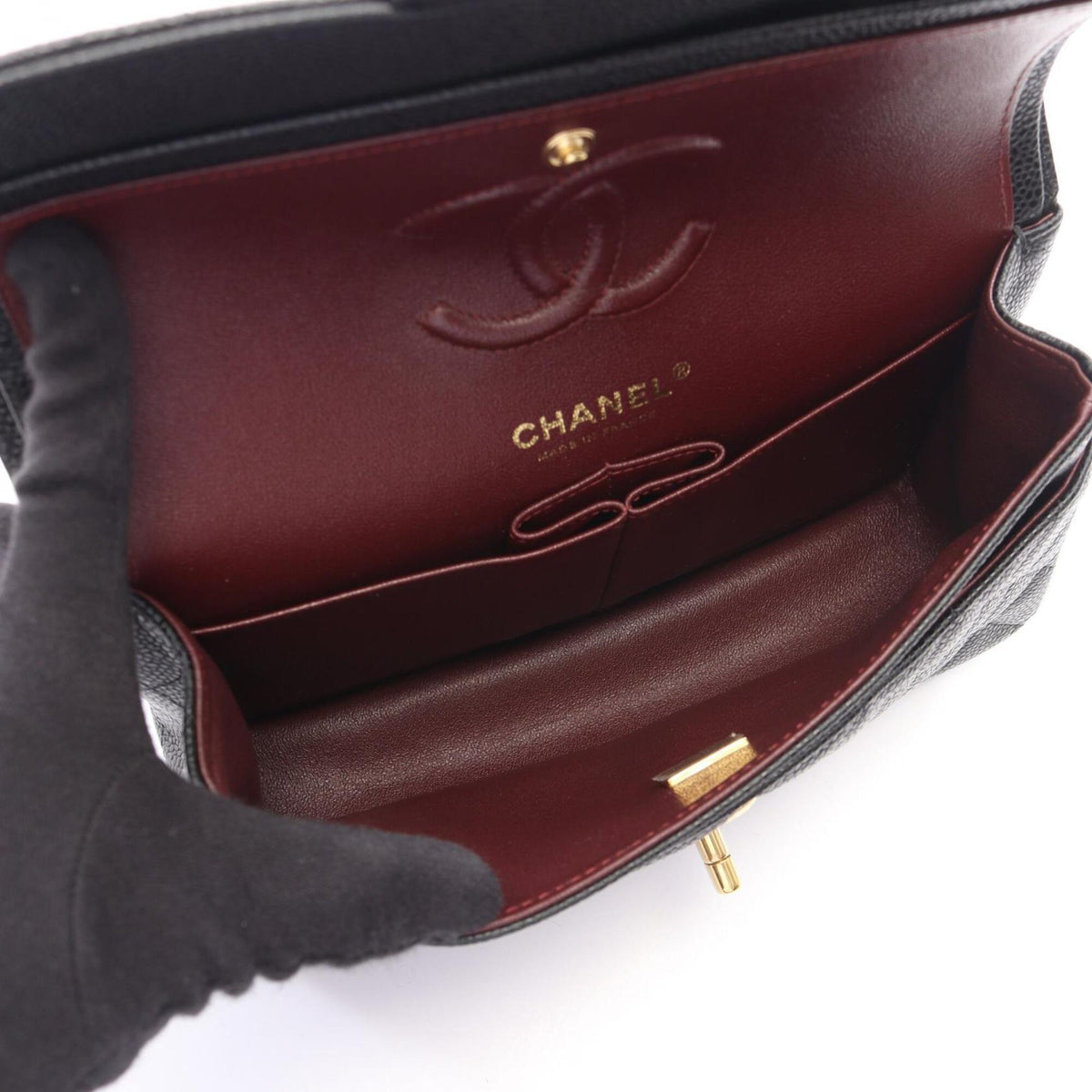 Chanel Black Leather Handbag Shoulder Bag (Pre-Owned)