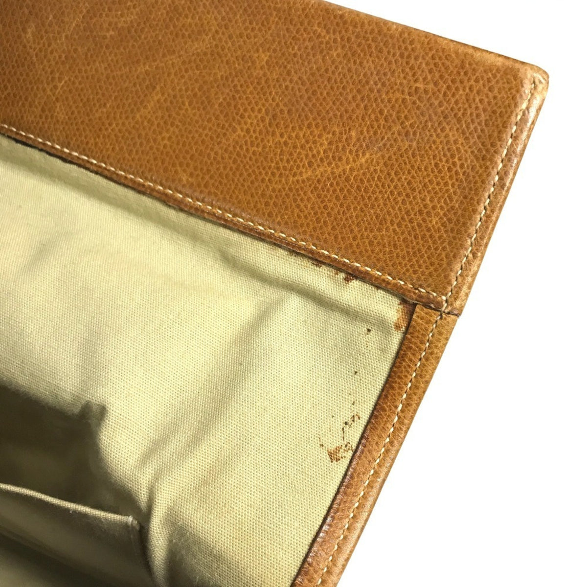 Hermes Beige Brown Leather Canvas Boston Bag Shoulder Bag Vanity Bag (Pre-Owned)