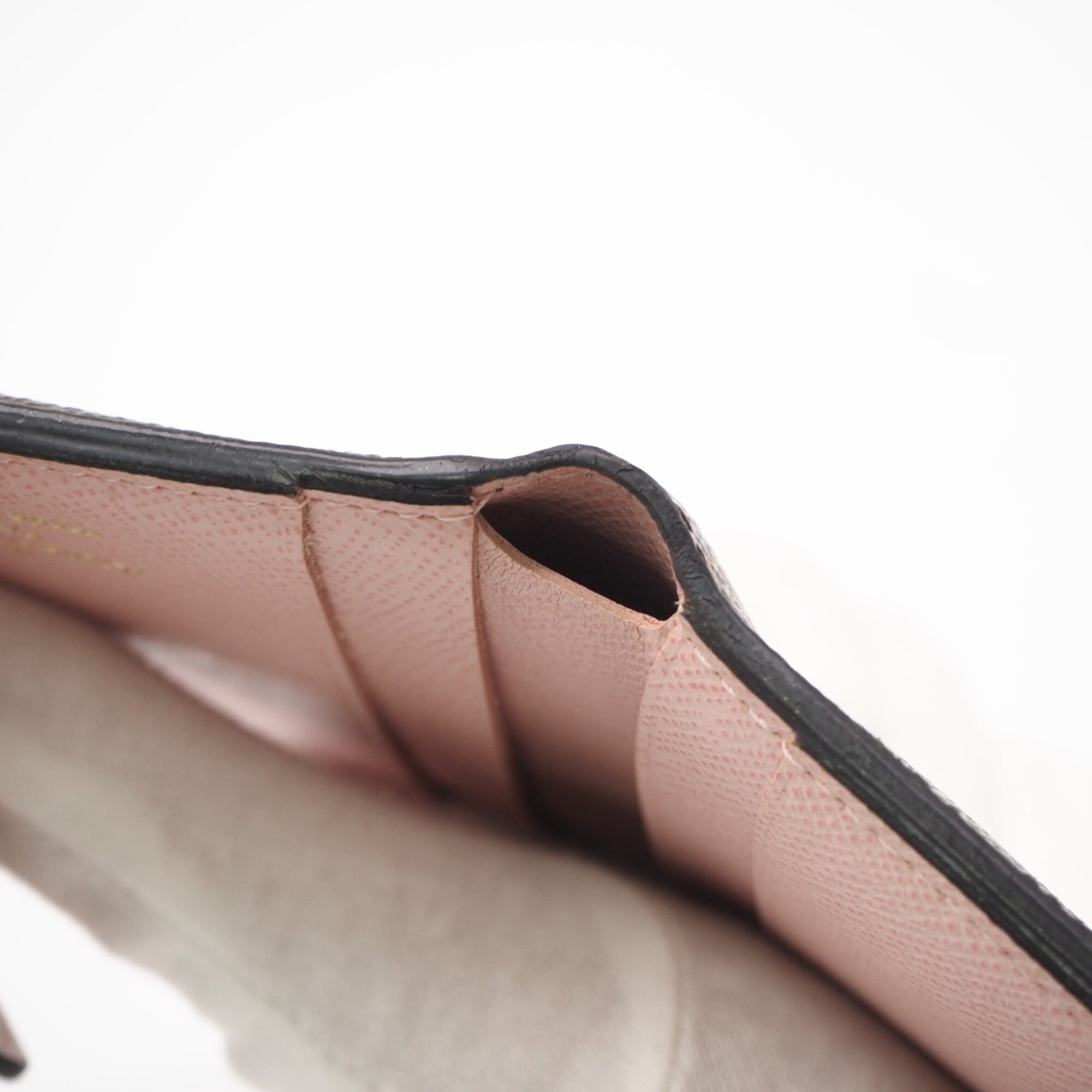 Louis Vuitton Monogram Beige Brown Pink Coated Canvas Wallet (Tri-Fold) (Pre-Owned)